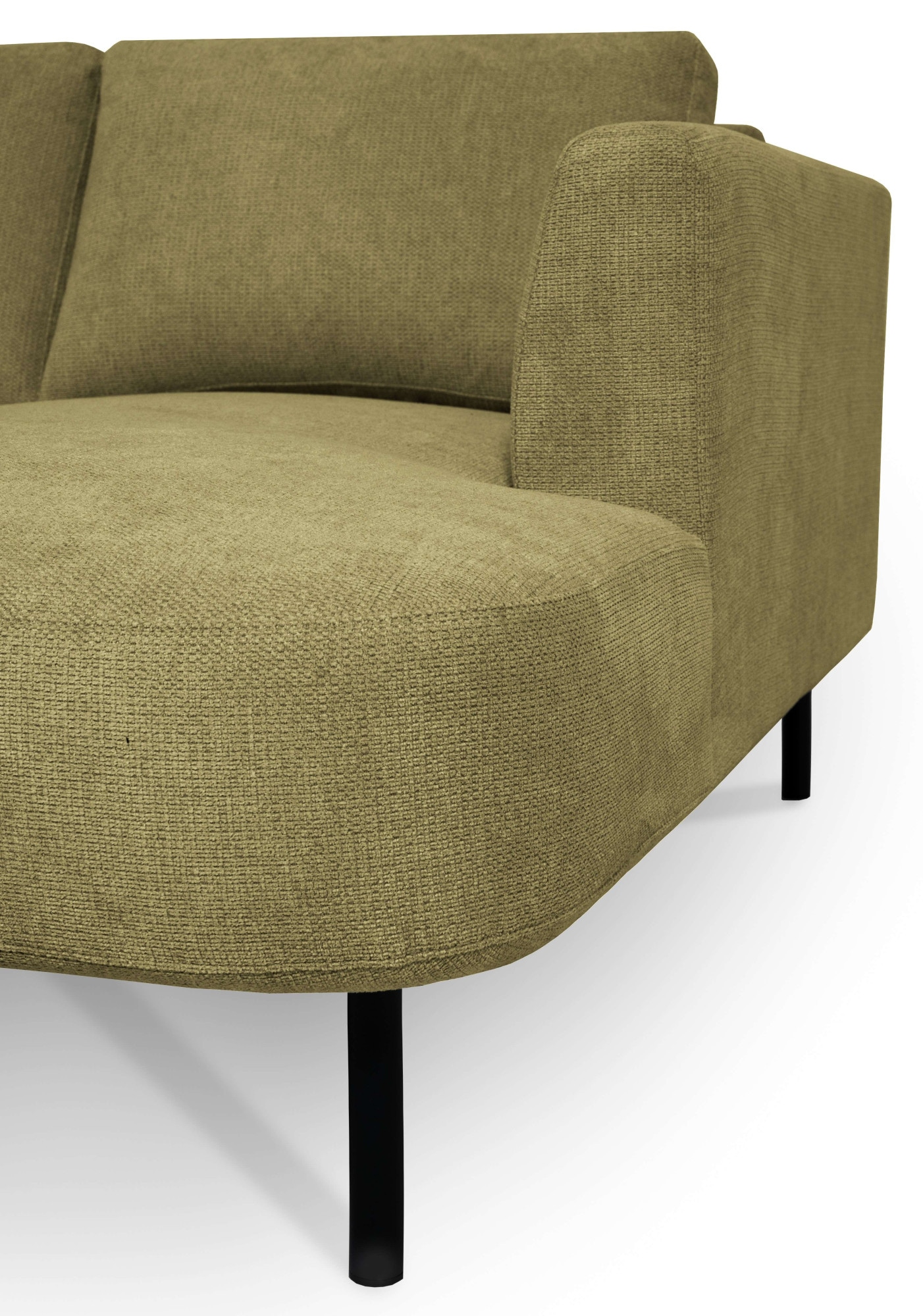 Places of Style Wohnlandschaft »Cesola«, in weichem Chenille-Stoff, Breite 327 cm, mit schwarzen Metallfüßen