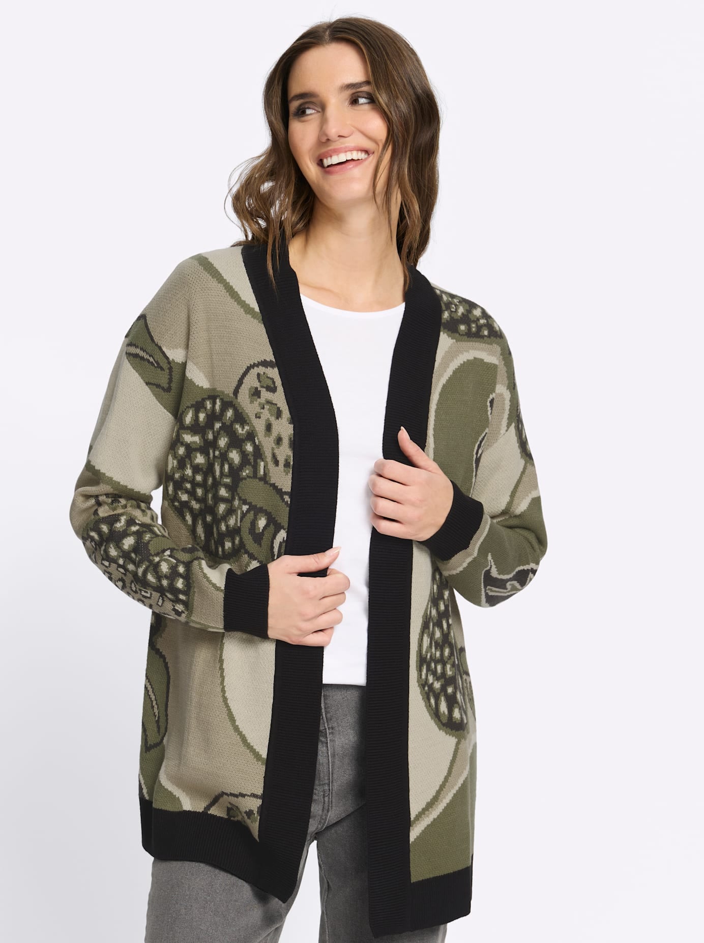 Classic Basics Jacquardstrickjacke