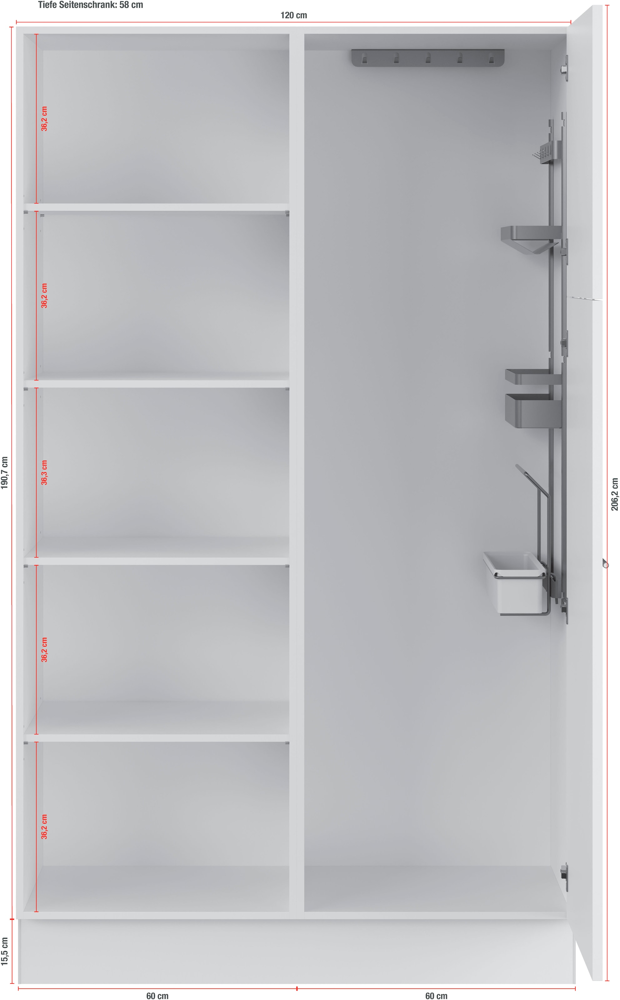 IMPULS KÜCHEN Mehrzweckschrank-Set »Warschau«, (3 St.), Vielfältige Varianten verfügbar; kombinierbar mit anderen Artikeln