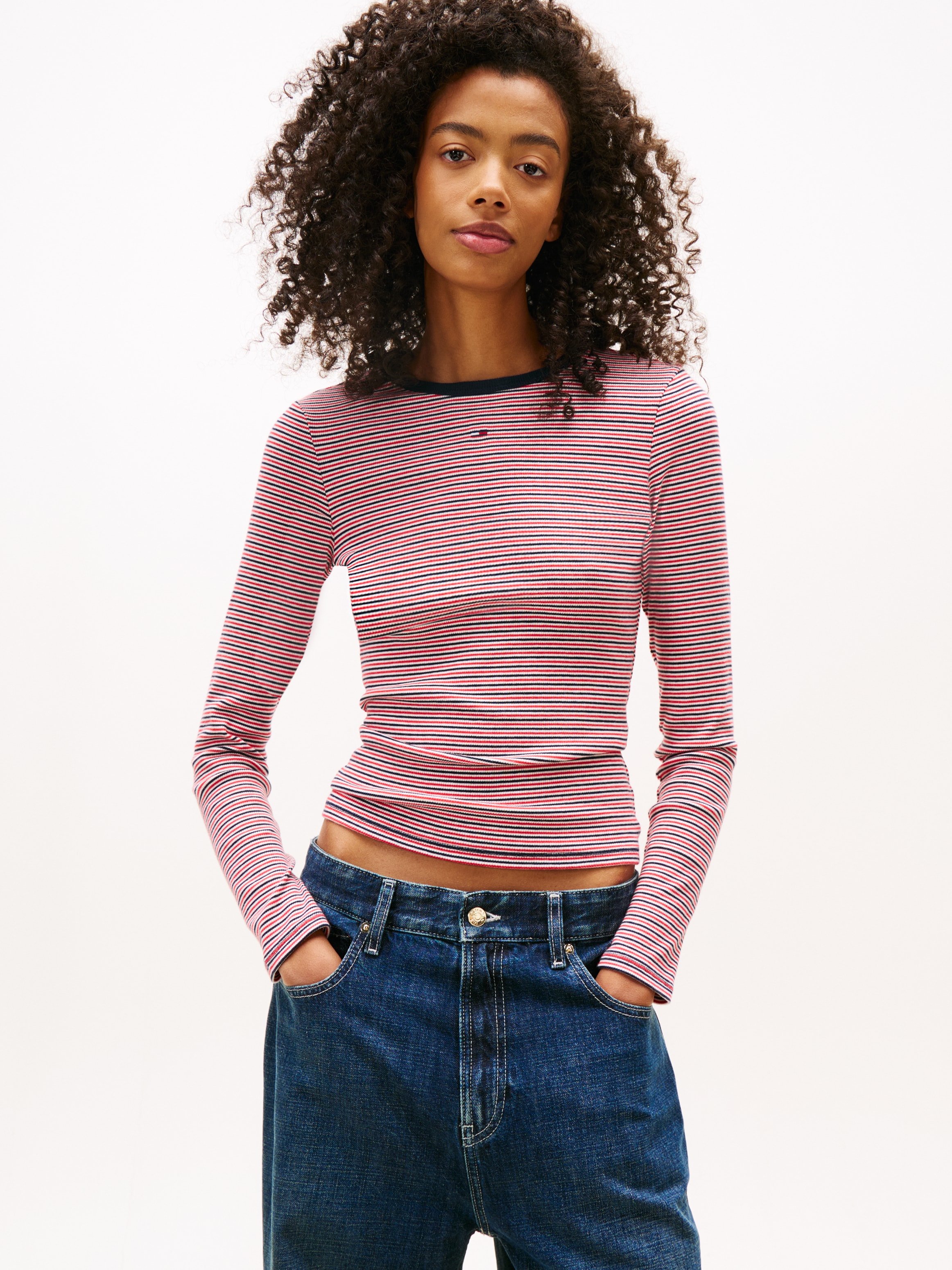 Tommy Jeans Langarmshirt "TJW SLIM ESSENTIAL RIB LS" günstig online kaufen