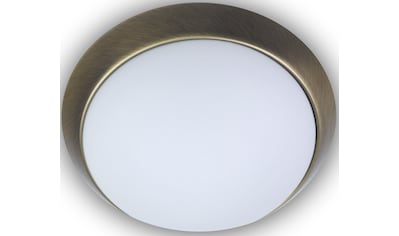 Deckenleuchte »Opal matt, Dekorring Altmessing, 30 cm, LED«, 1 flammig-flammig