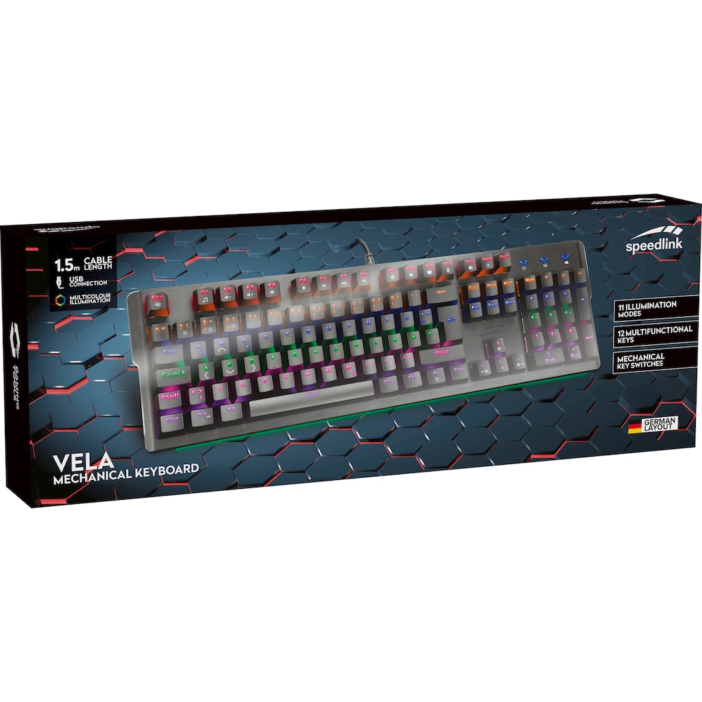 Speedlink Gaming-Tastatur »VELA LED mechanisch«, (USB-Anschluss)