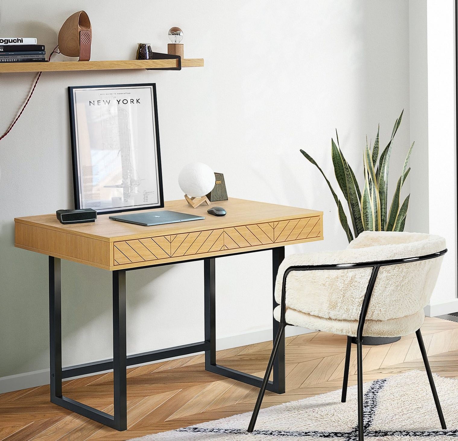 Woodman Schreibtisch "Camden", skandinavisches Design, praktisch ausziehbar günstig online kaufen