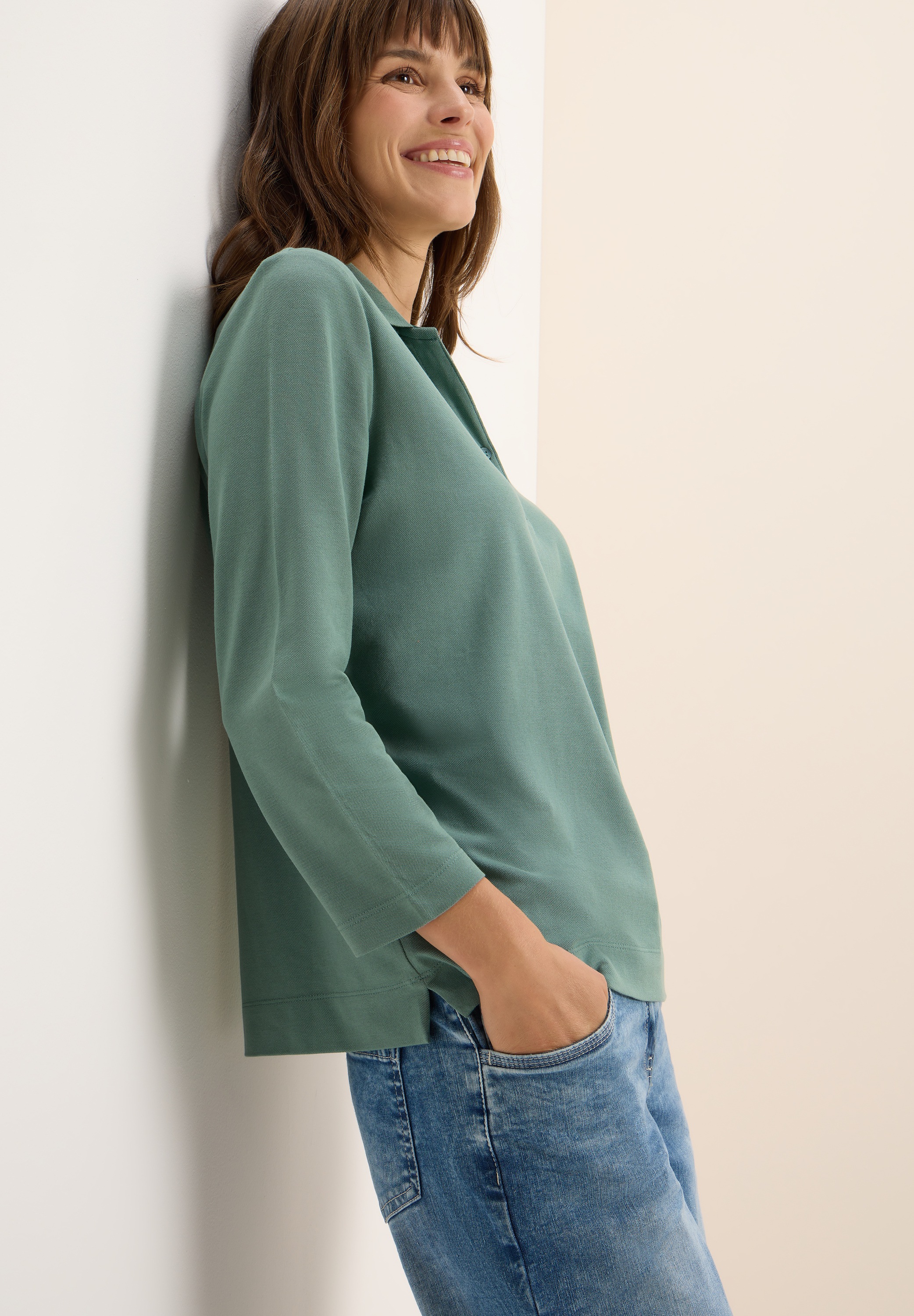 Cecil Poloshirt in Unifarbe günstig online kaufen