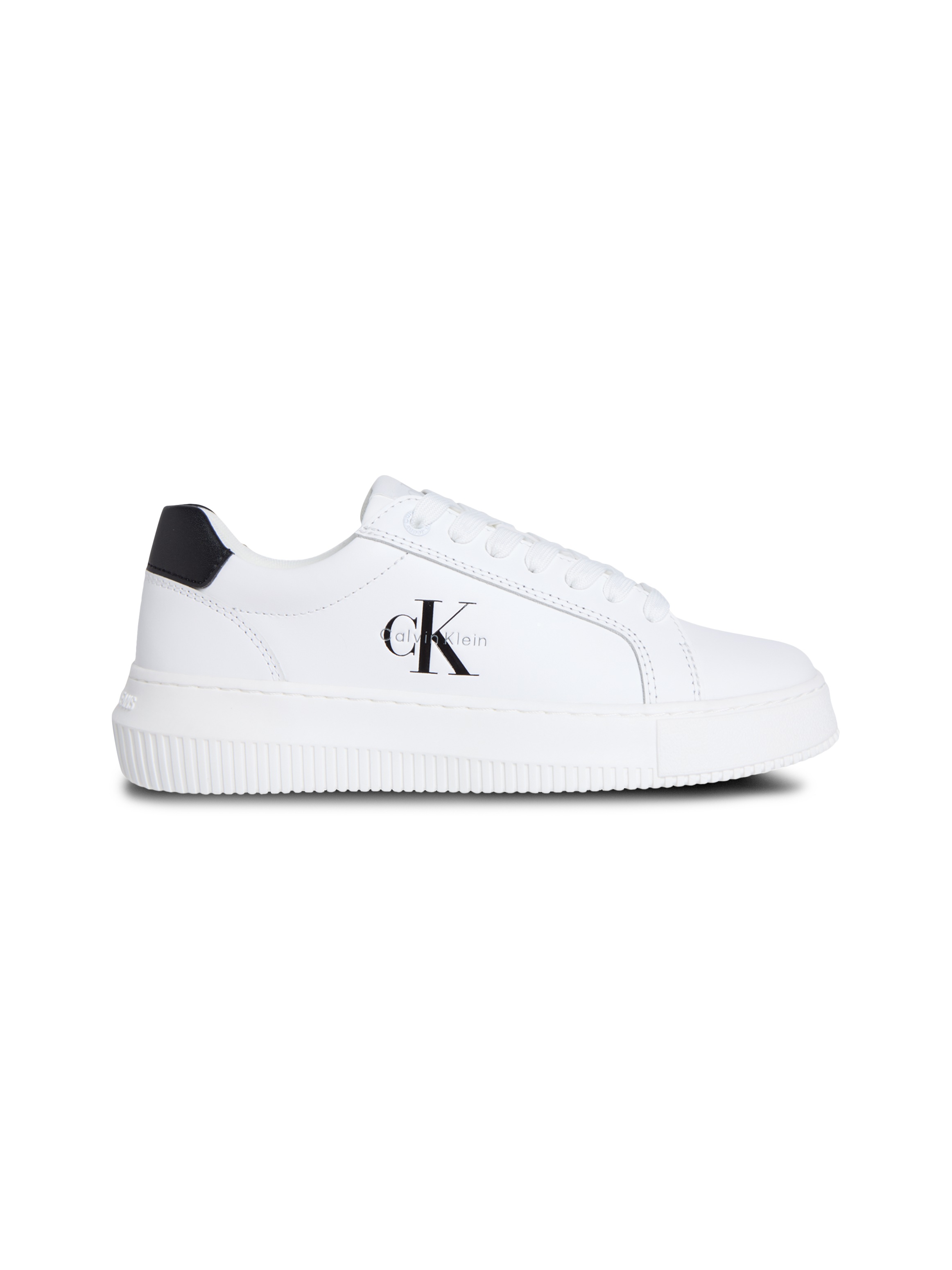 Calvin Klein Jeans Chunky Cupsole Mono Lth WN Platform Sneaker White/Black Size 40 3