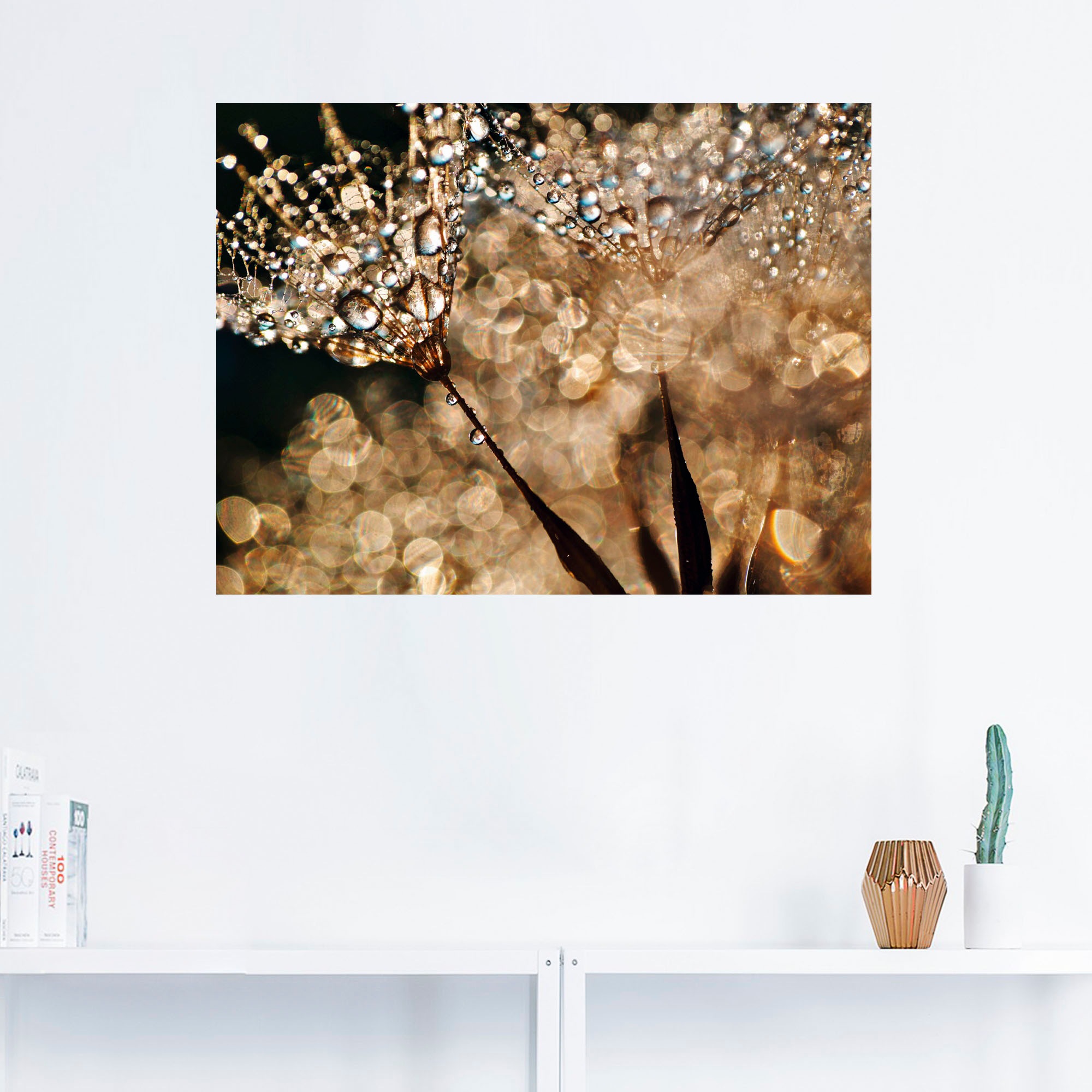 Artland Wandbild »Pusteblume Goldschimmer«, Blumen, (1 St.), als Alubild, Outdoorbild, Leinwandbild, Poster, Wandaufkleber