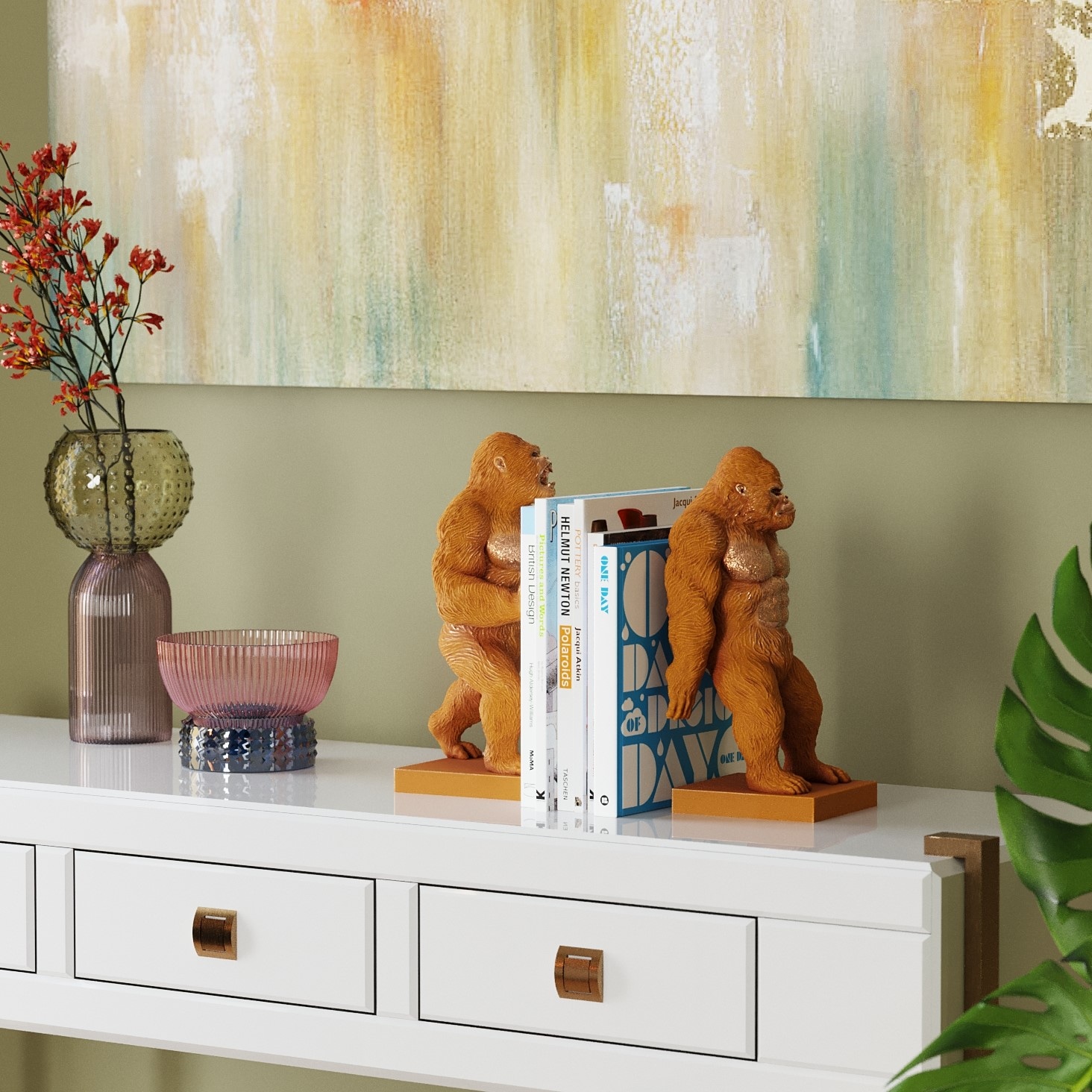 Kare Design Buchstütze »Gorilla Orange« aus Polyresin