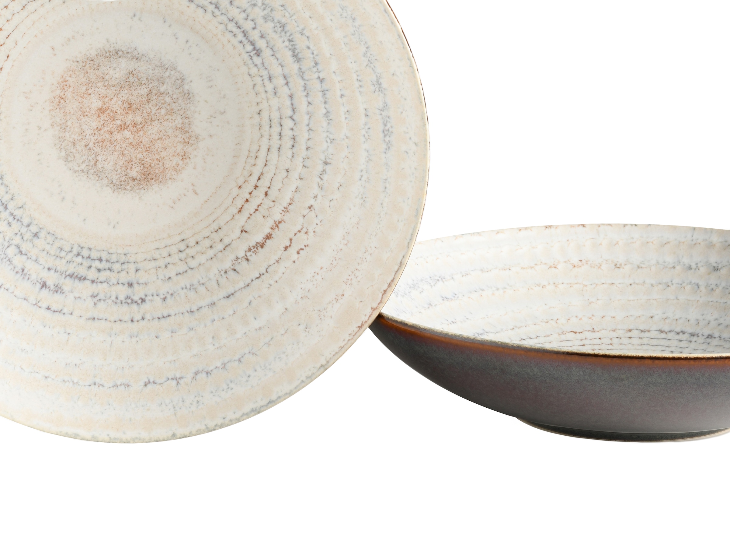 CreaTable Teller-Set »Neapel, Service 16-tlg.« Teller Set, Edles Tellerset, Vulkanoptik