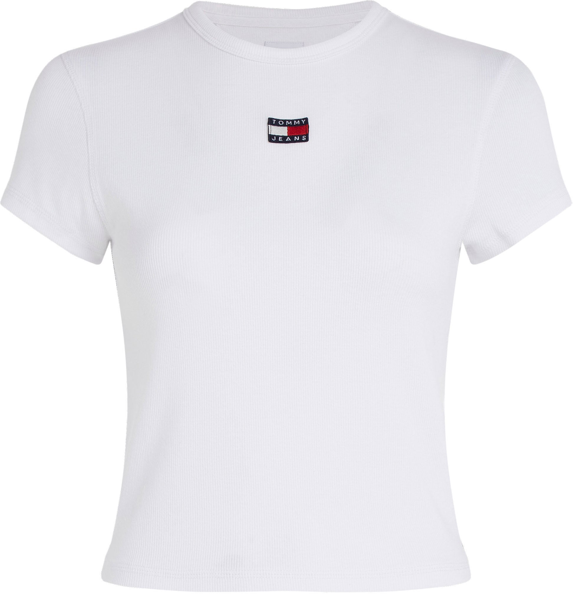 Tommy Jeans T-Shirt »TJW BBY RIB XS BADGE«, mit Logo-Badge