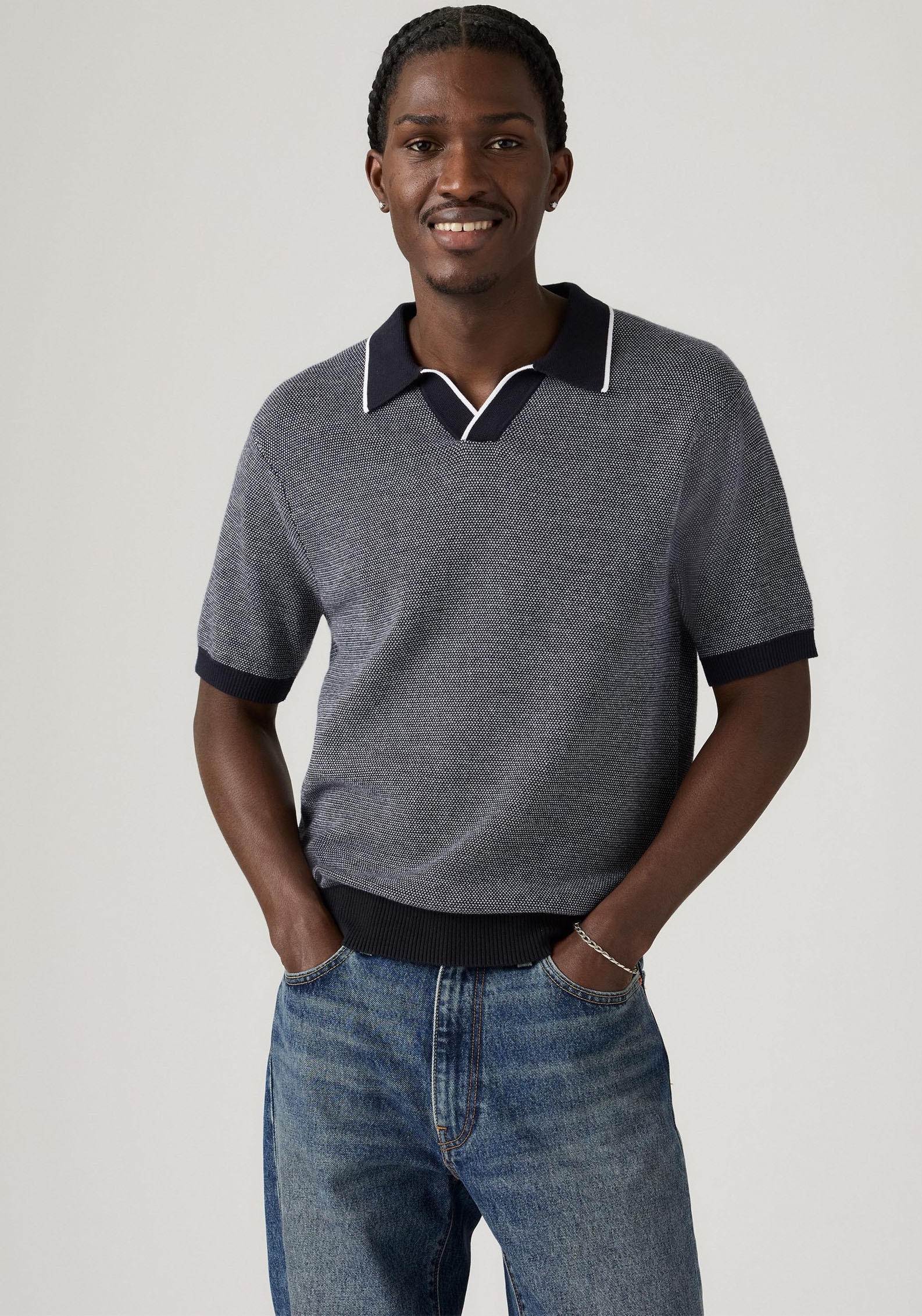 Levis Poloshirt "LV POLO SKIPPER KNIT MULTI-COLOR", Kragen ohne Verschluss günstig online kaufen