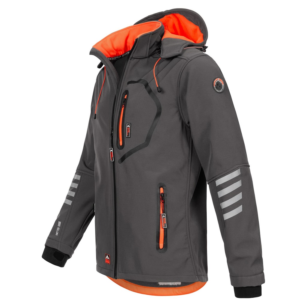 Arctic Seven Softshelljacke »ASColori«, Outdoorjacke mit abnehmbarer Kapuze