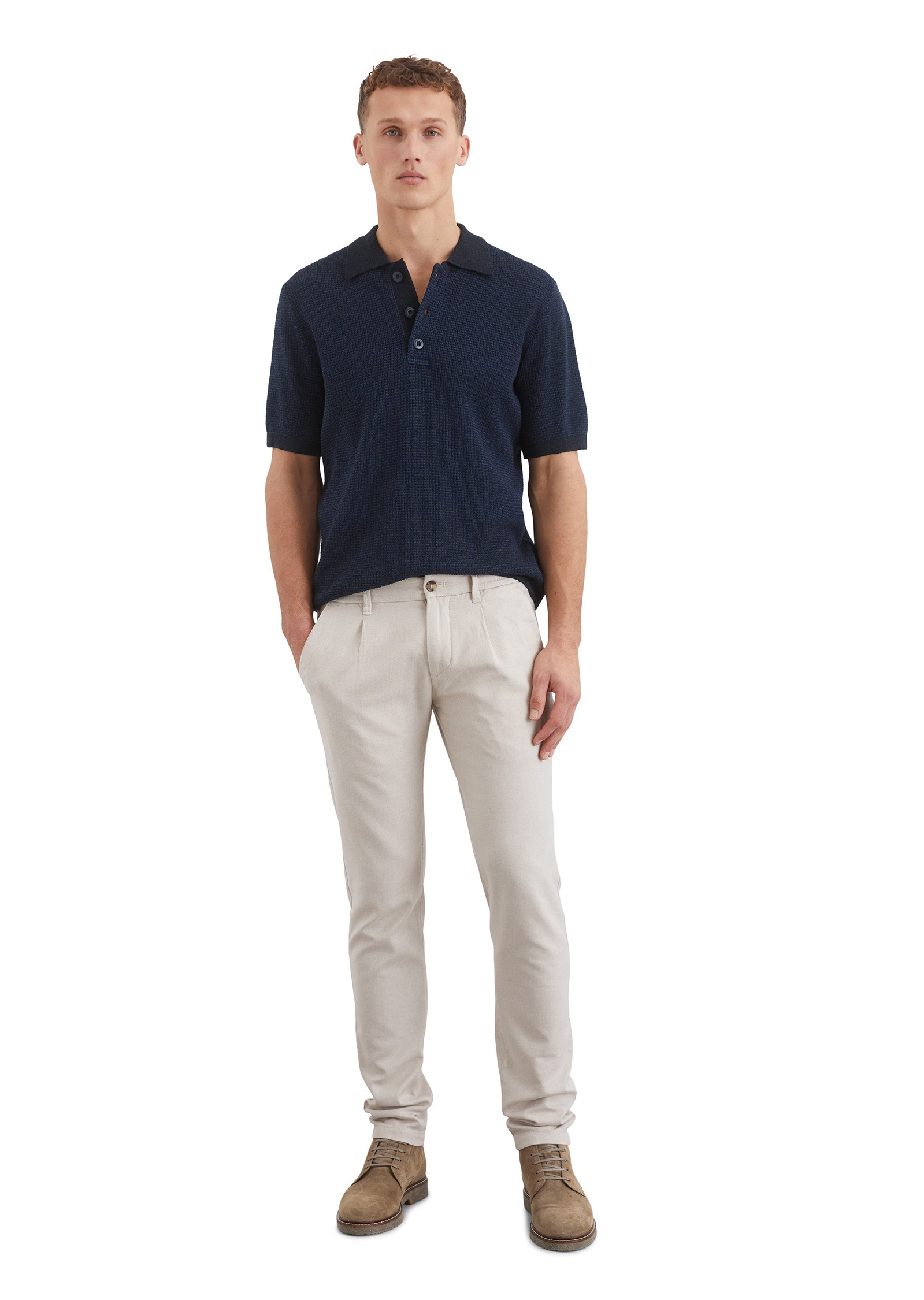 Marc O'Polo Kurzarmpullover »aus Bio-Baumwoll-Mix«