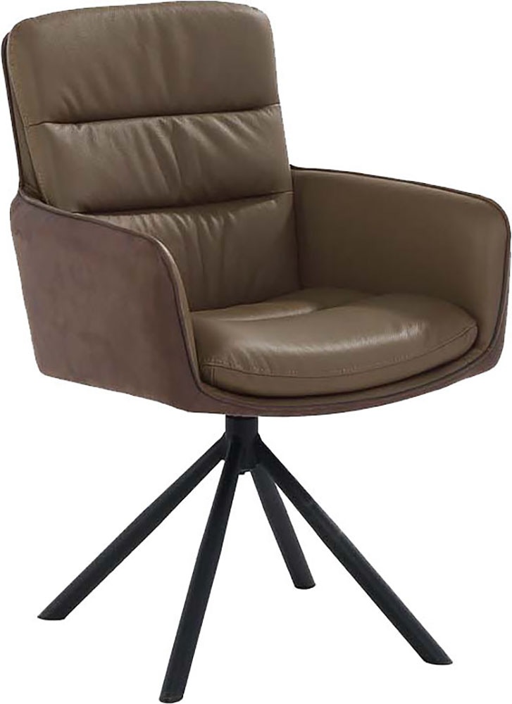Jockenhöfer Gruppe Drehstuhl "Audrey" (Set) 2 Stk.Echtleder, inklusive Drehfunktion (360), Materialmix, 150kg belastbar
