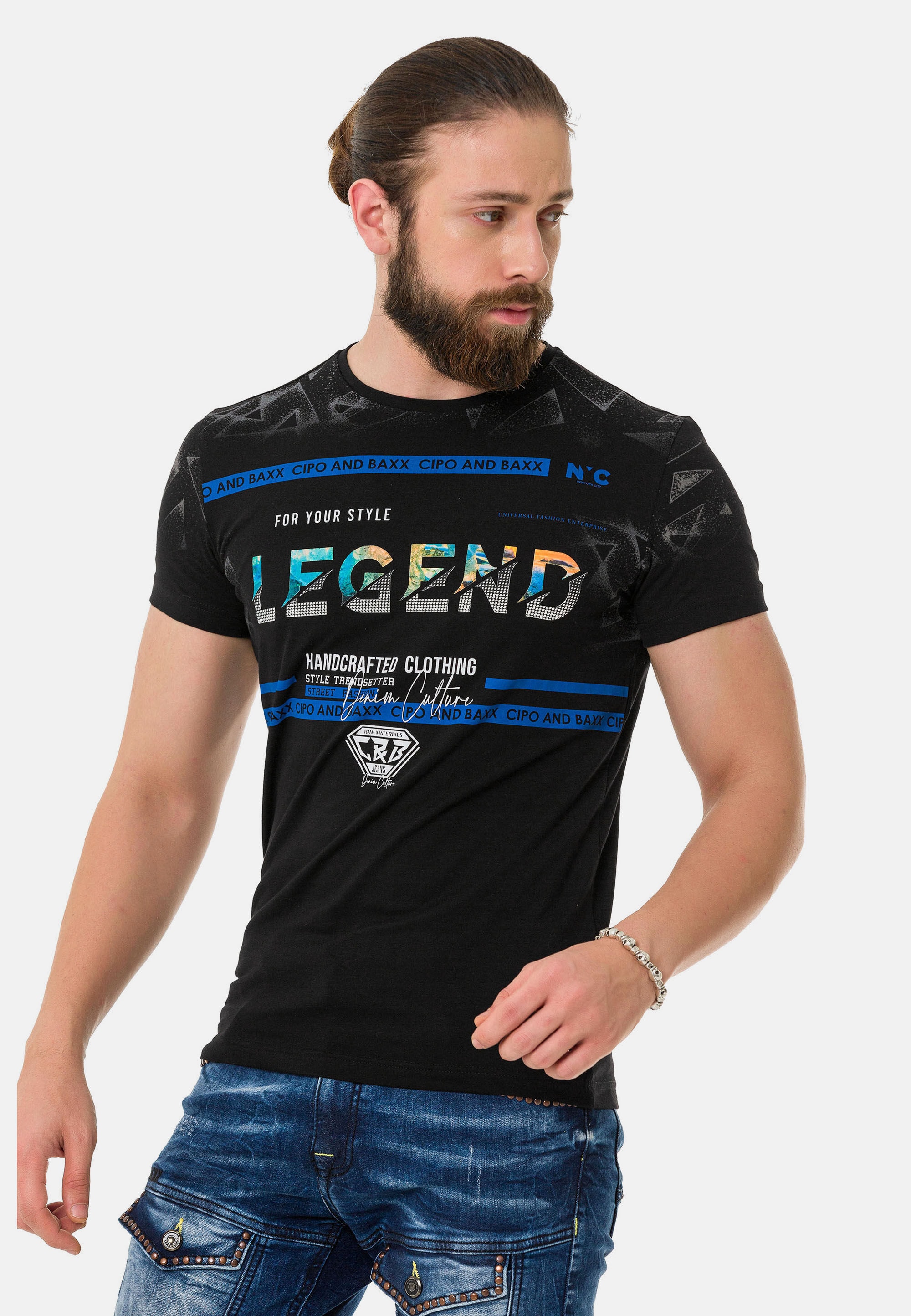 Cipo & Baxx T-Shirt "T-Shirt", mit Rundhalsausschnitt günstig online kaufen