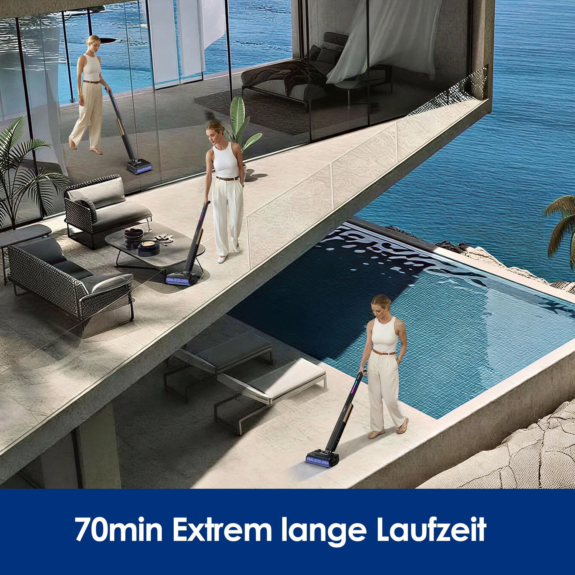 Tineco Nass-Trocken-Sauger »FLOOR ONE S7 Fold Elite« 85° Grad Heißluft-Trocknung, 70 Minuten Laufzeit, Knickgelenk