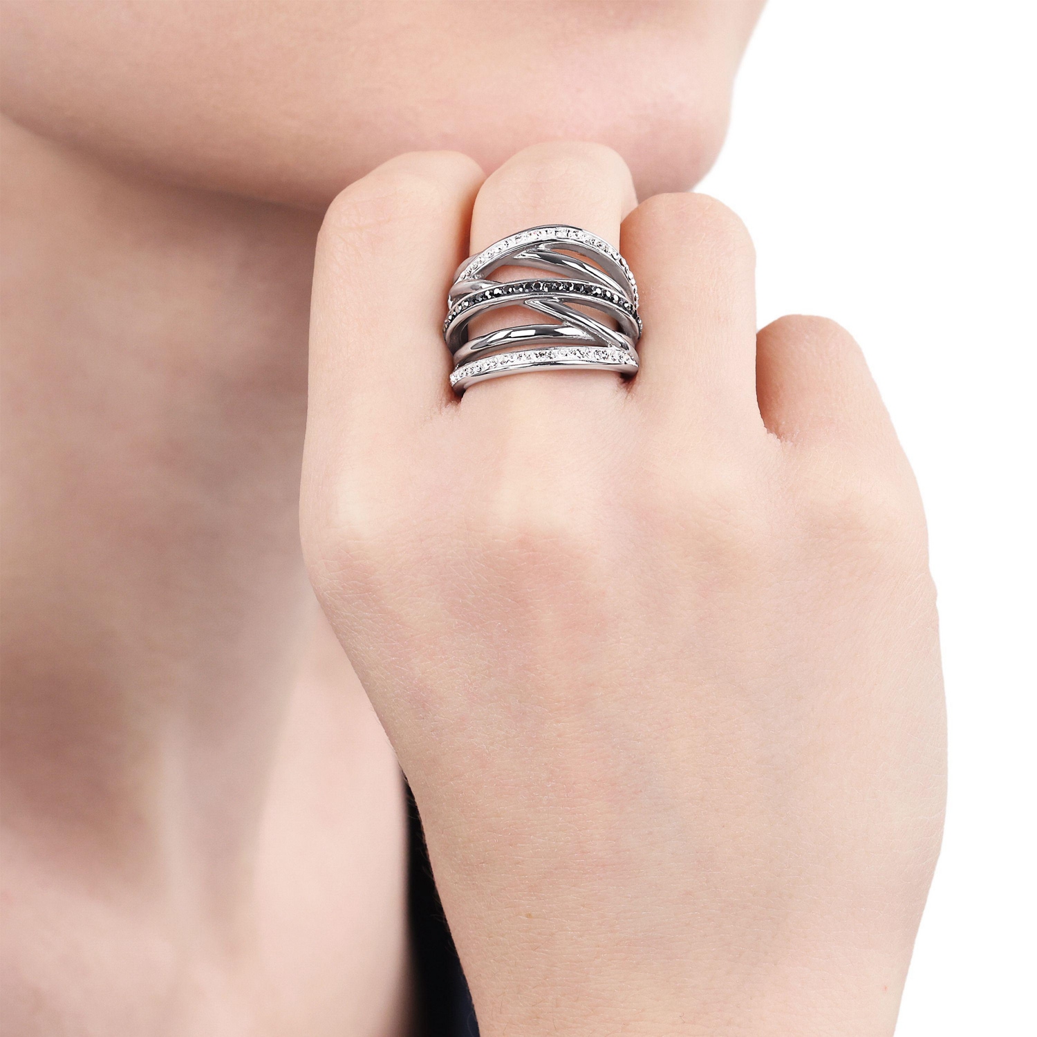 TOM TAILOR Fingerring mit Kristallstein (synth.)