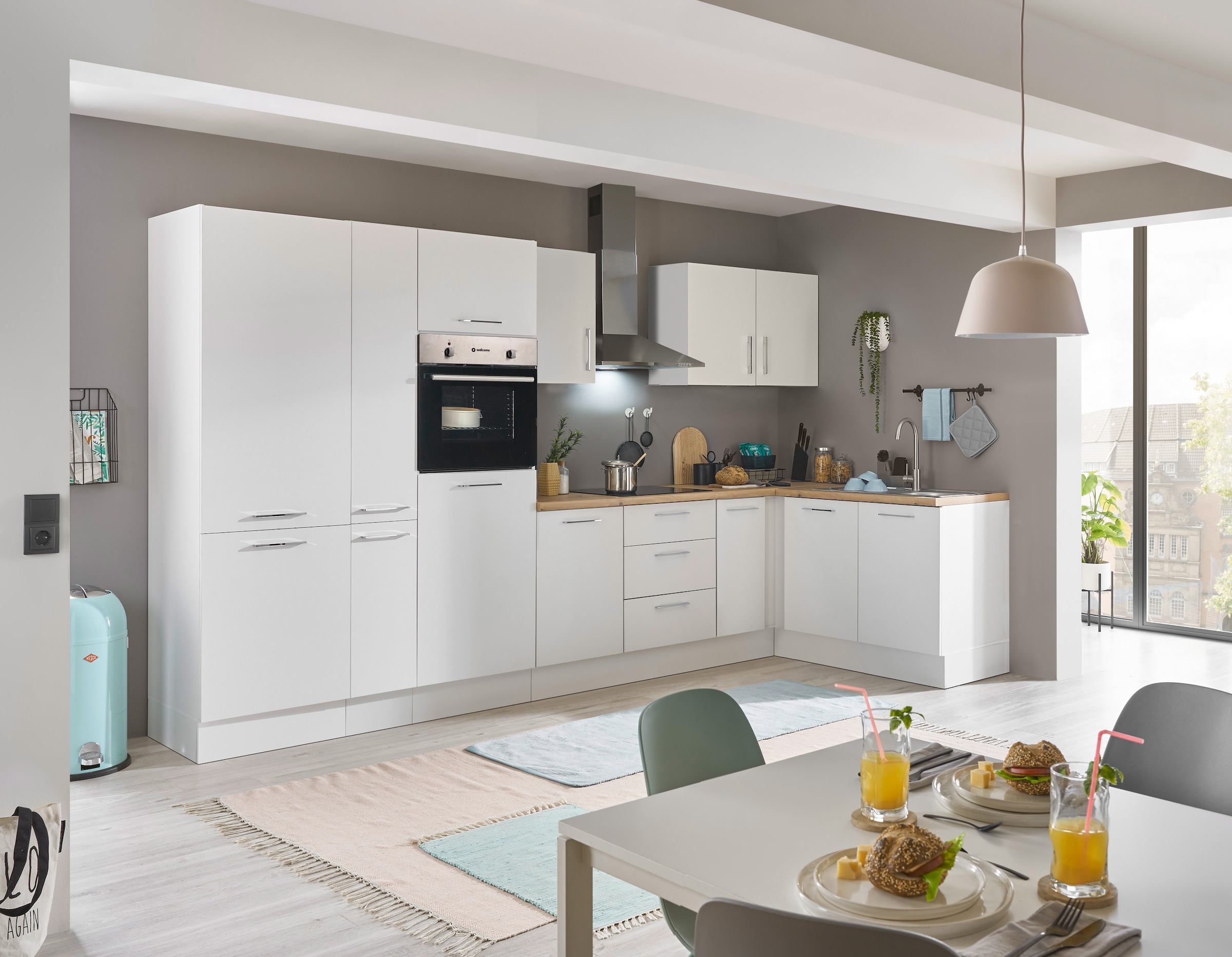 BASIC by Balculina Winkelküche »Turin«, Stellbreite 360x175 cm, wahlweise mit E-Geräten
