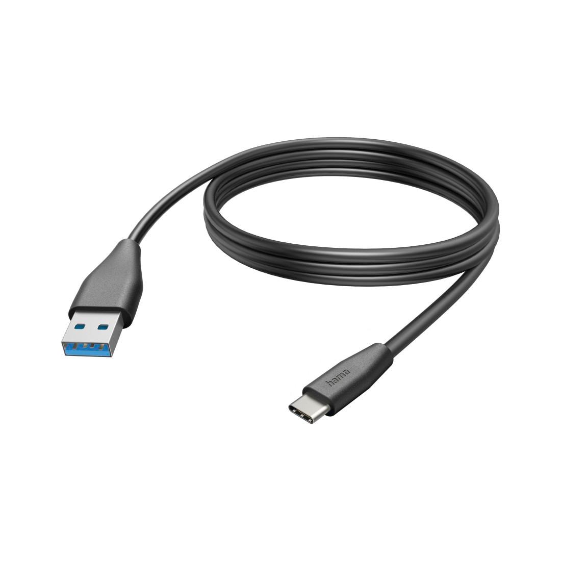 Hama USB-Kabel »USB-Kabel Ladekabel, USB-C - USB-A, 3 m, Schwarz«