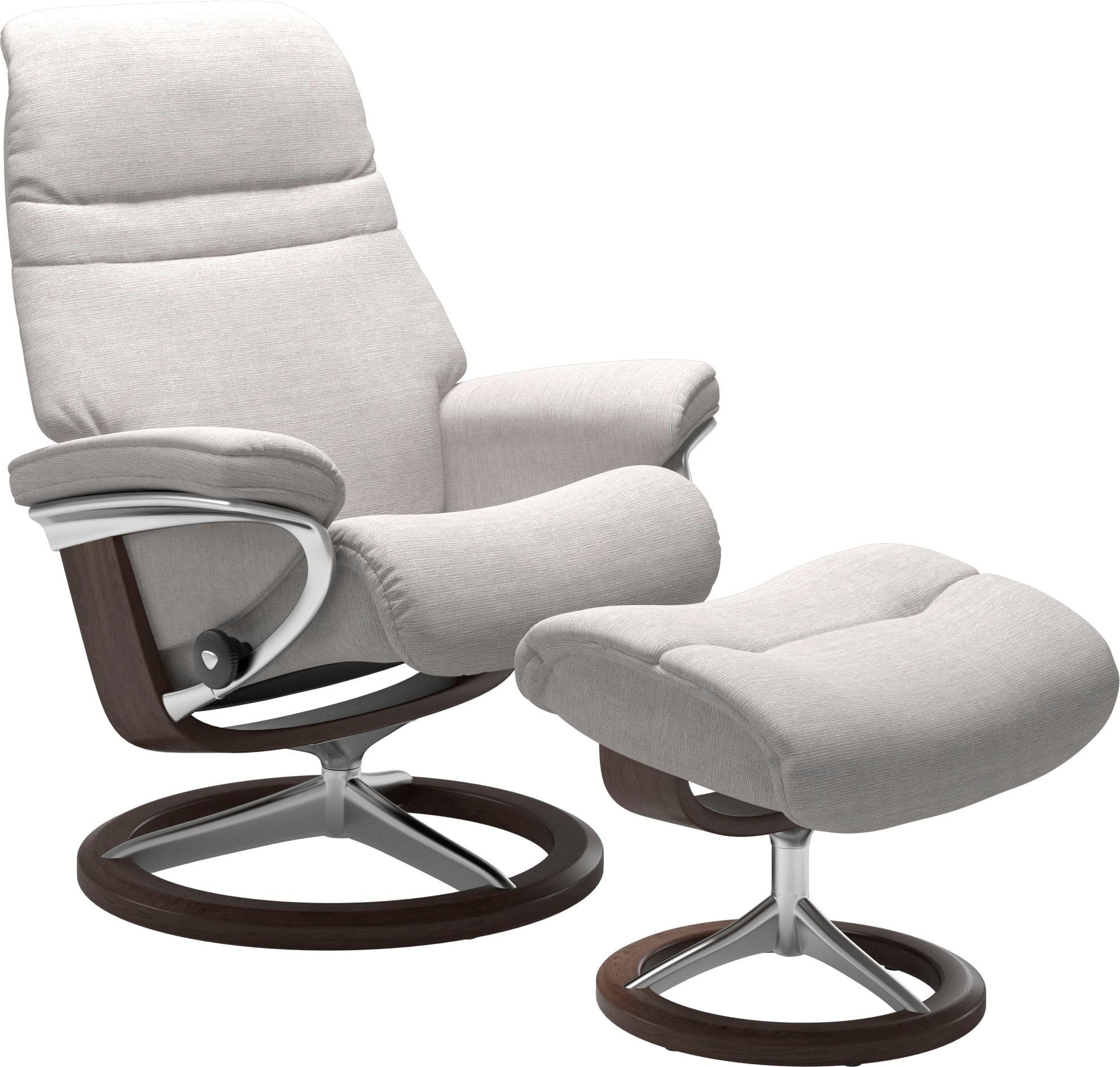 Stressless® Relaxsessel »Sunrise«, (Set, Relaxsessel mit Hocker), mit Signature Base, Größe S, Gestell Wenge