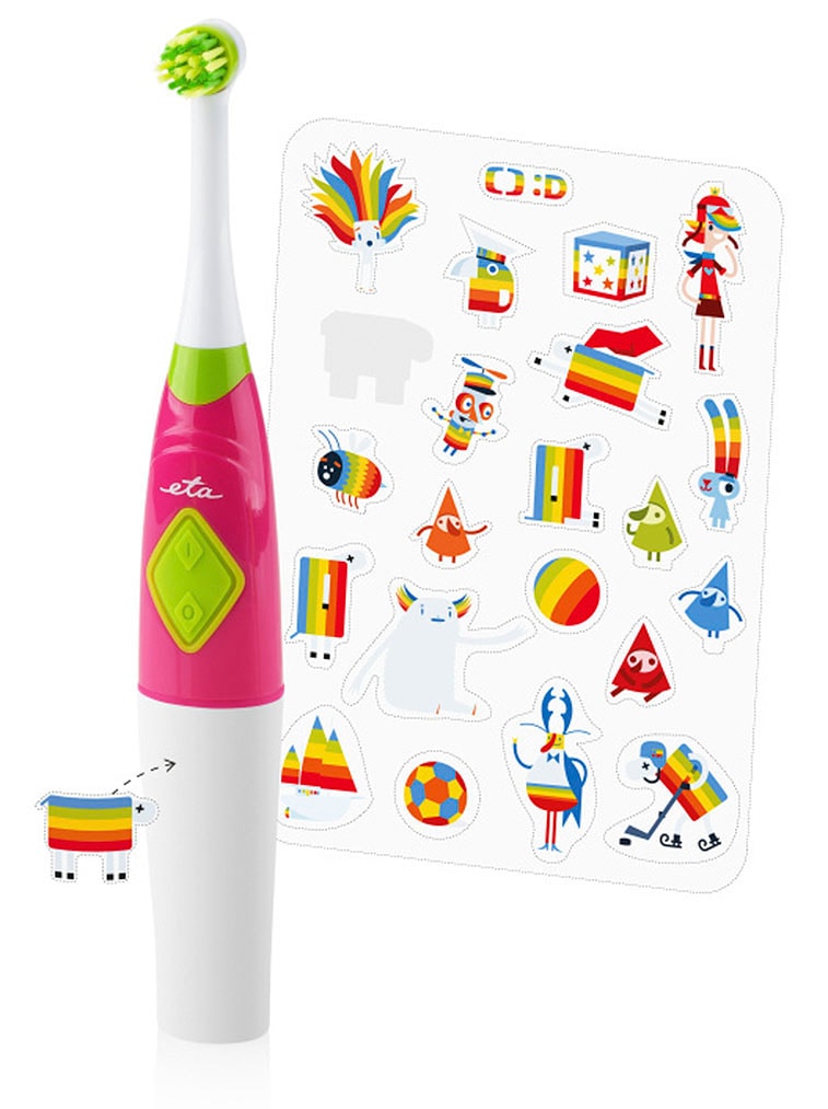 eta Elektrische Kinderzahnbürste »Zubnicka, ETA129490070«, 2 St. Aufsteckbürsten