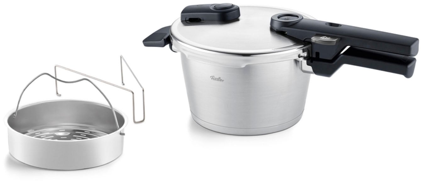 Fissler Schnellkochtopf "Vitaquick Premium Edelstahl Dampfkochtopf mit Dämpfeinsatz" 3 Stk. tlg. Edelstahl 18/10