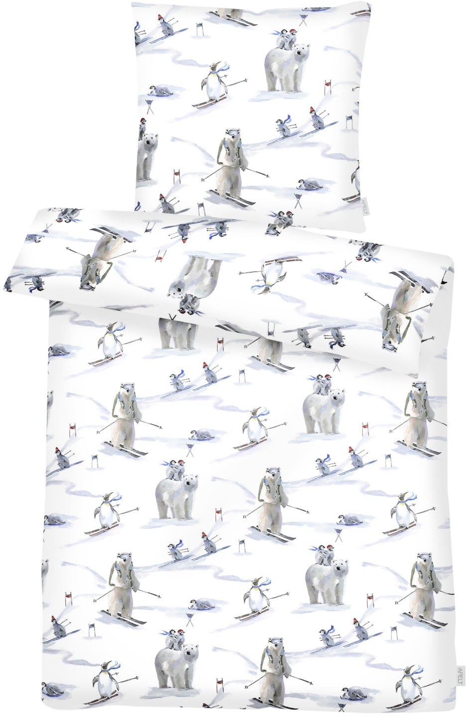 APELT Bettwäsche "Nils GOTS" 2 Stk. Eisbären und Pinguine günstig online kaufen