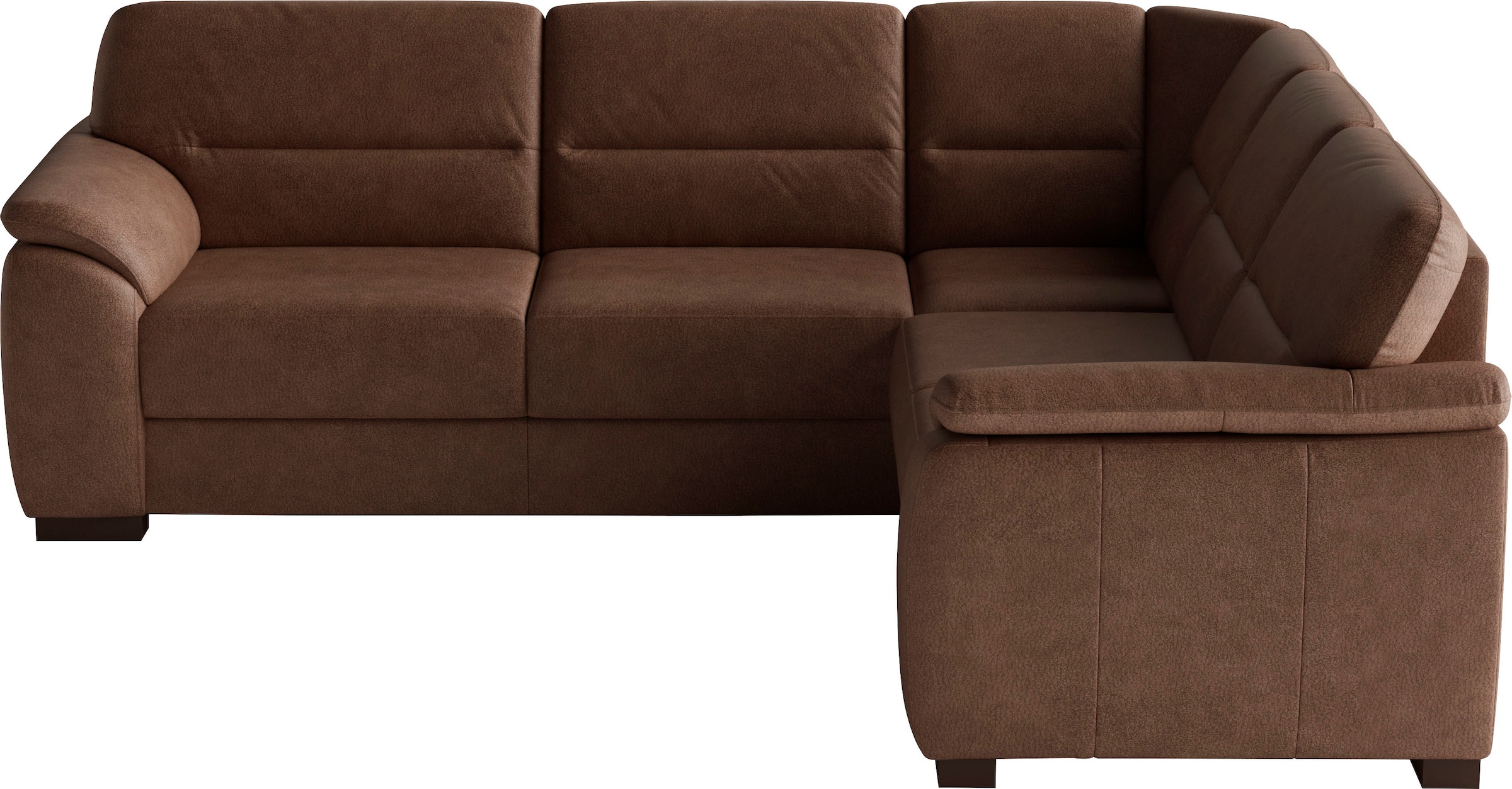 sit&more Ecksofa "Montego L-Form, B: 256 cm, große Stoffauswahl, Komfortsitzhöhe 46 cm" mit Schlaffunktion, optional Schubkasten mit Stauraum