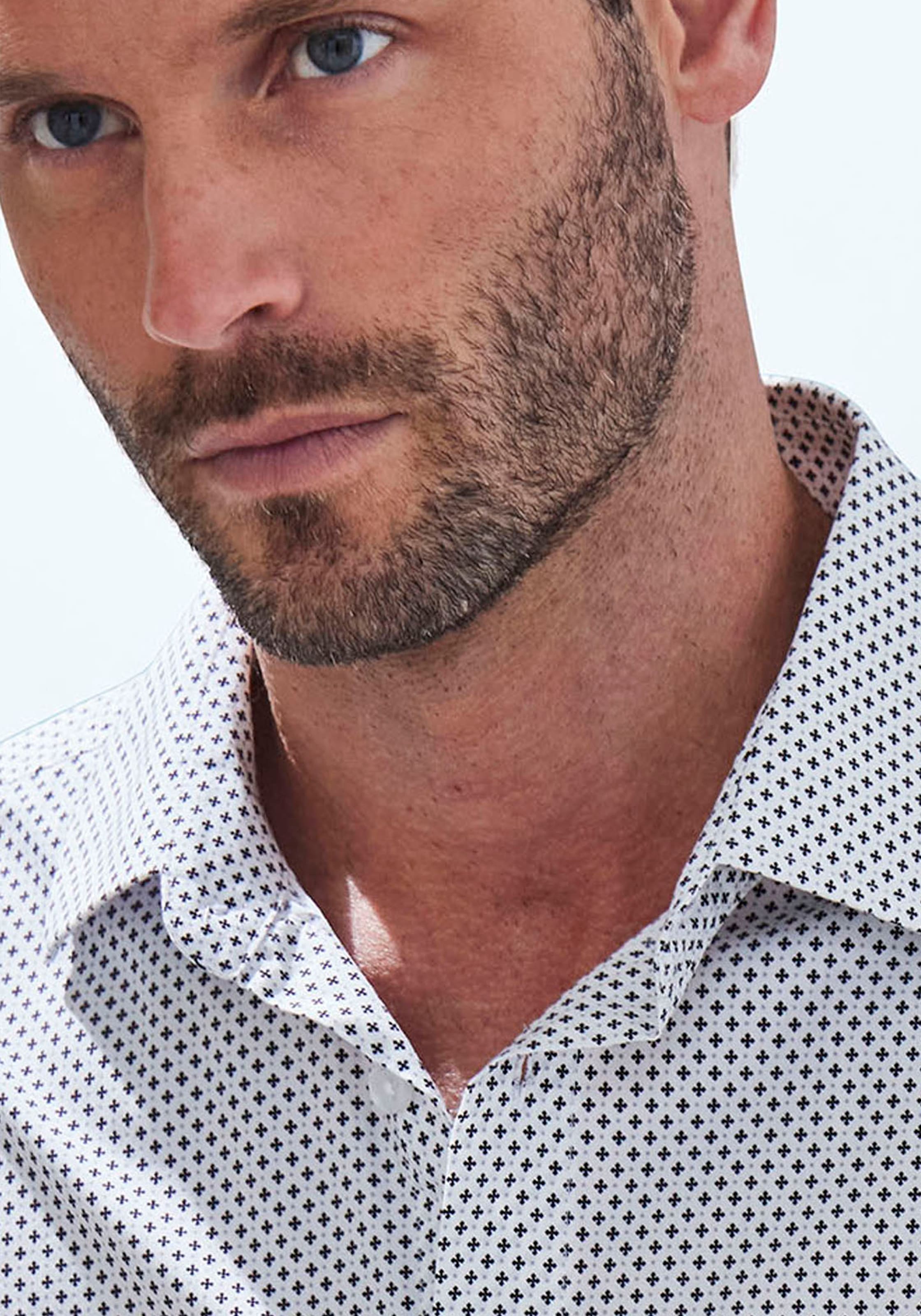 H.I.S Langarmhemd »Regular fit«, mit Haifischkragen und allover Print aus reiner Baumwolle