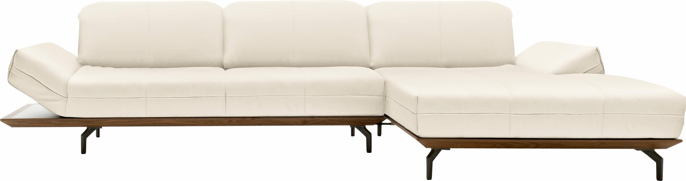 Creation BY ROLF BENZ Ecksofa »CR.420, Designecksofa, L-Form«, in 2 Qualitäten, Holzrahmen in Eiche Natur oder Nußbaum, Breite 313 cm