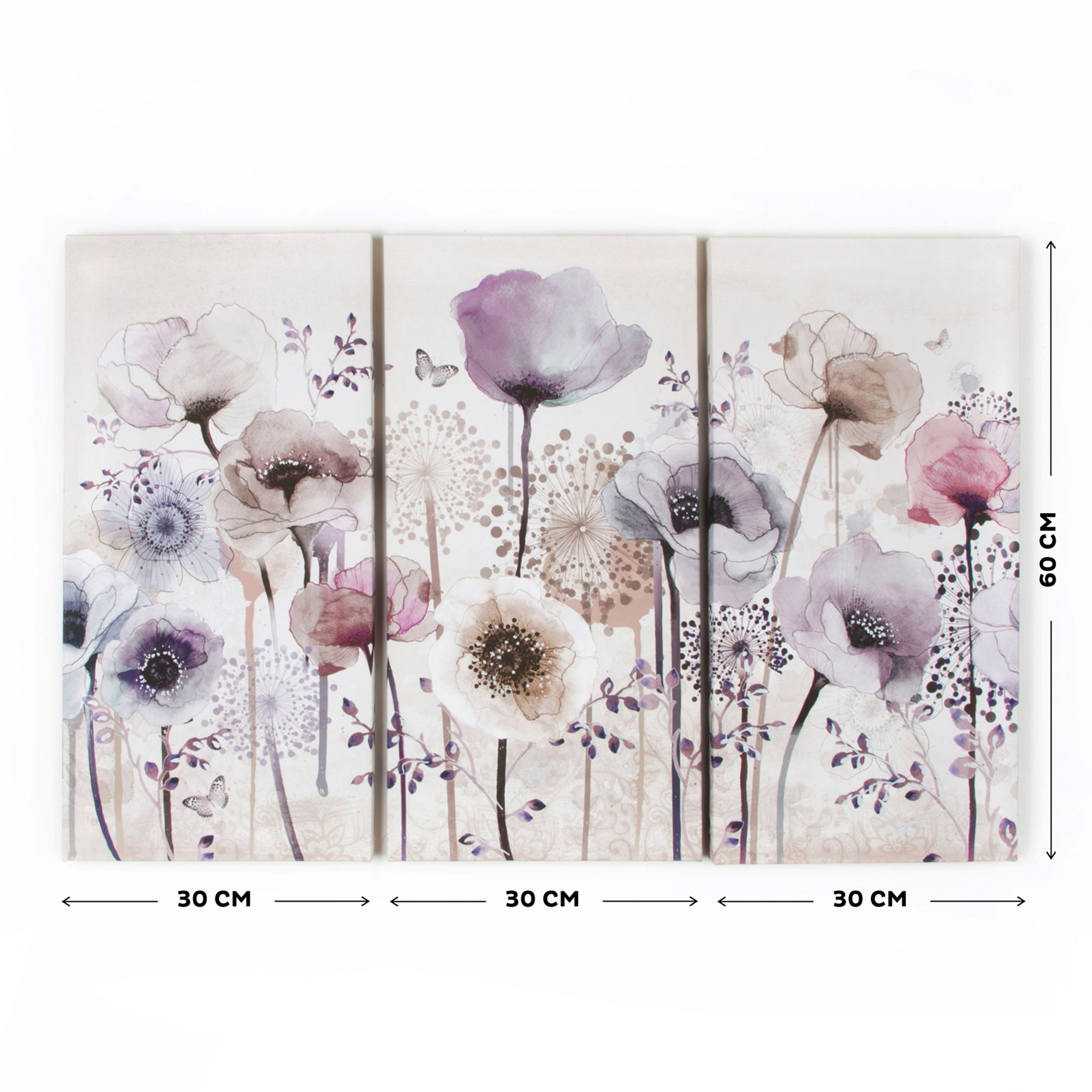 Art for the home Leinwandbild »Classic Poppy«, Blumen, (Set, 3 St.)