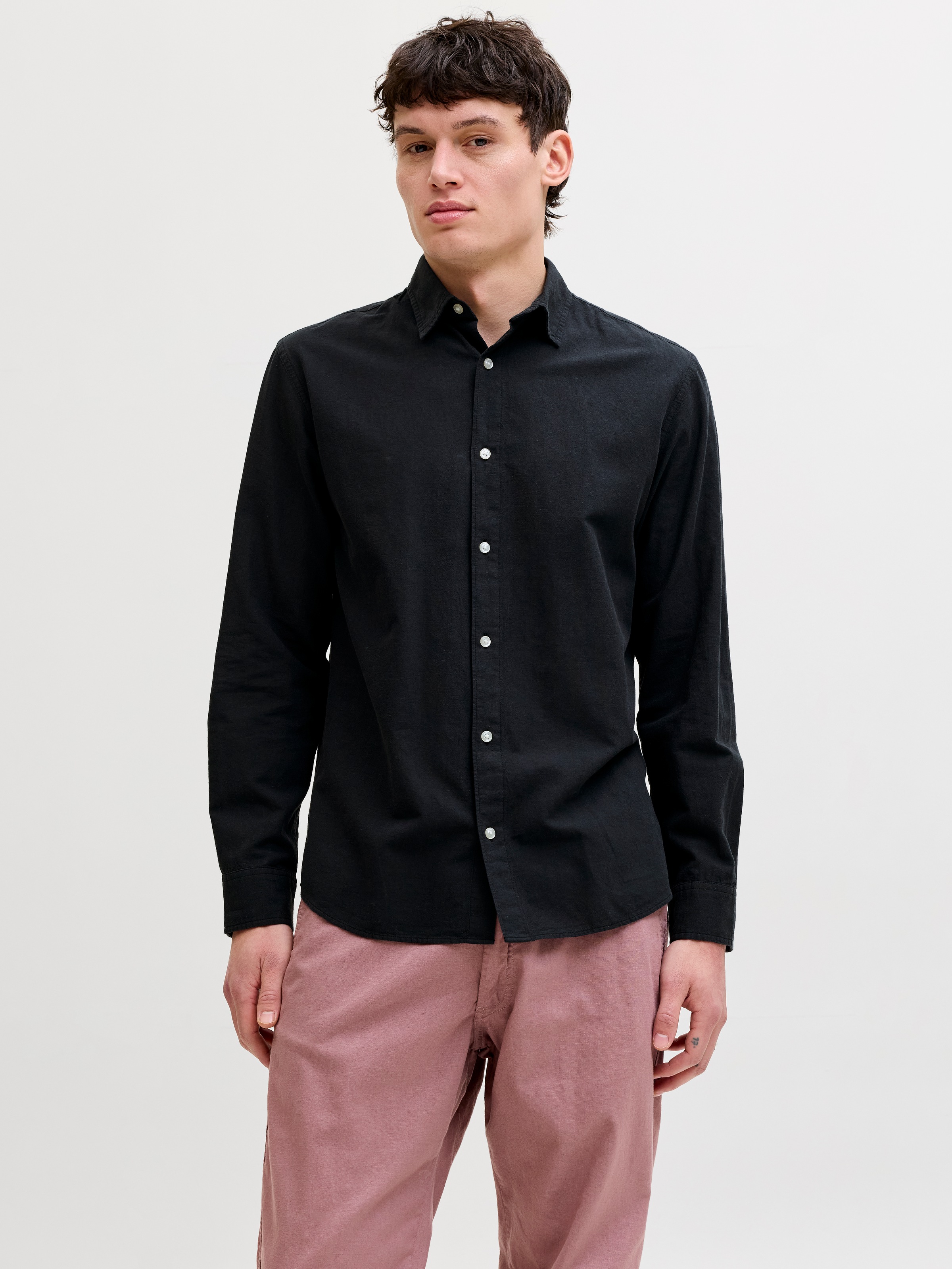 Jack & Jones Langarmhemd "JJEBREEZE LINEN BLEND SHIRT L/S SN" mit Knopfleis günstig online kaufen