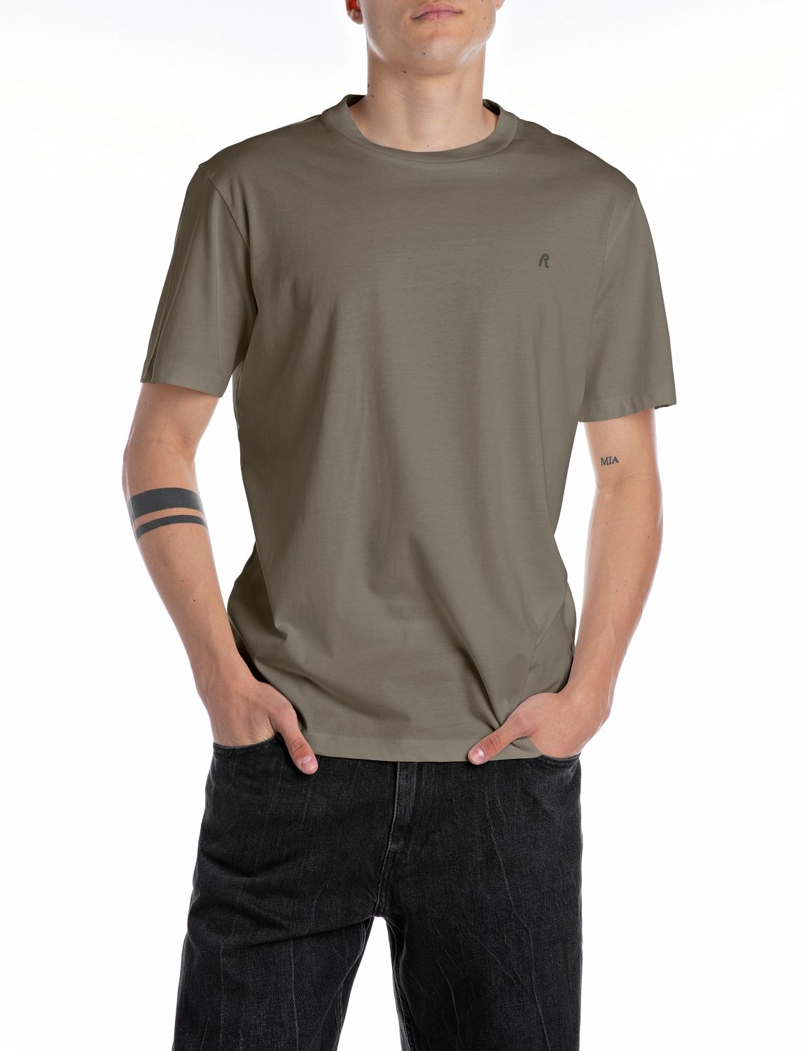 Replay T-Shirt "mit Logostickerei auf der Brust" günstig online kaufen