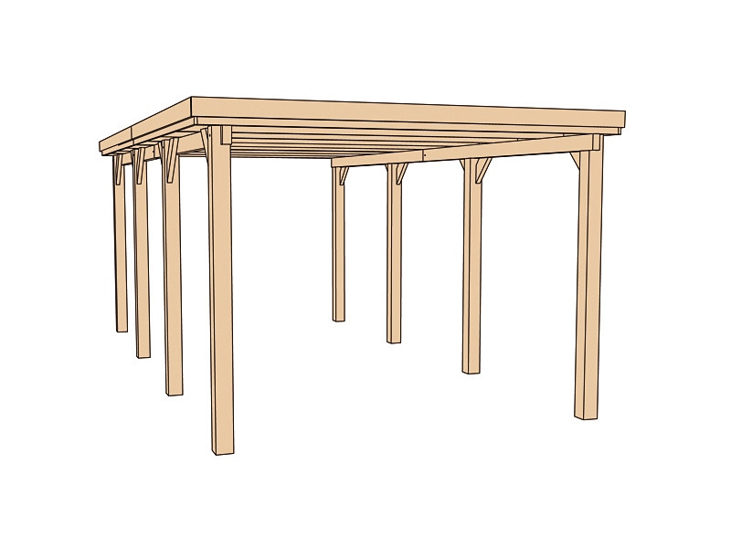 weka Einzelcarport »Optima 2«, Holz, 270 cm, braun