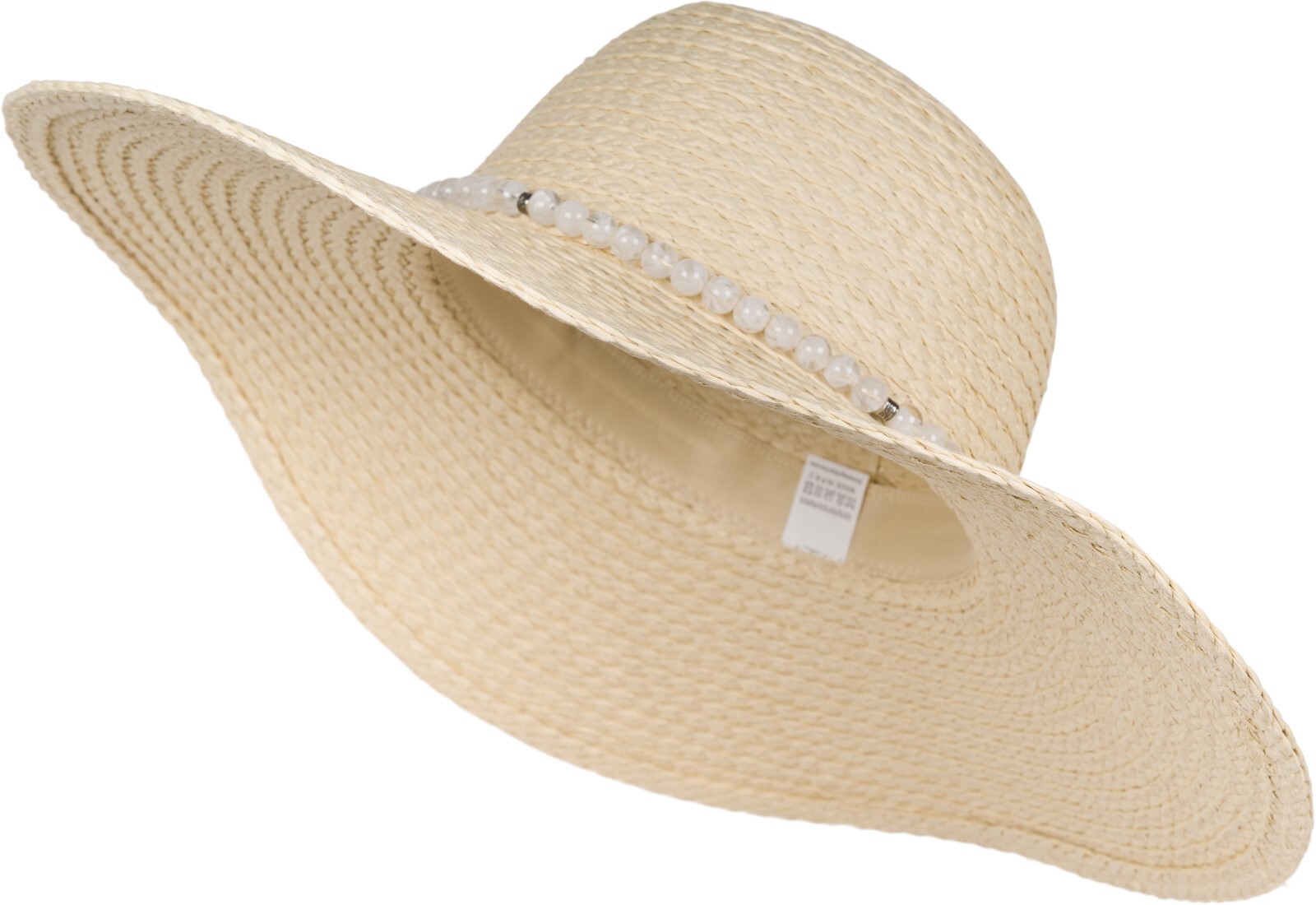 styleBREAKER Sonnenhut "Papierstroh Sonnenhut Perlen Hutband" 1 Stk.