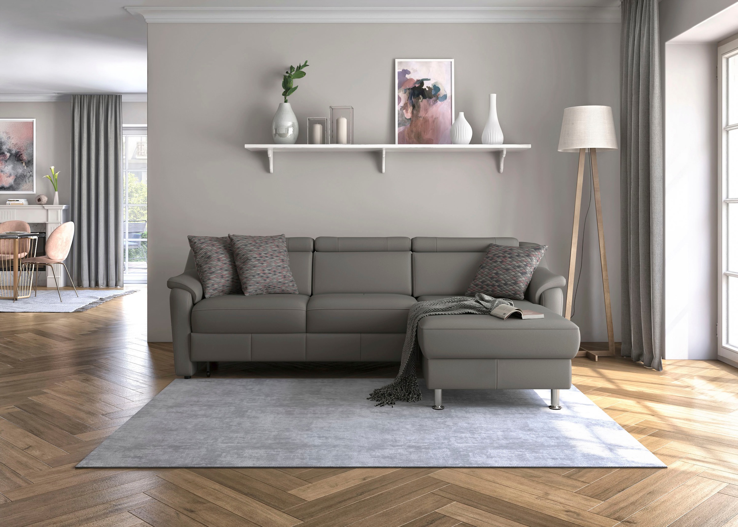 sit&more Ecksofa »Freetown L-Form«, inklusive Kopfteilverstellung und komfortablem Federkern