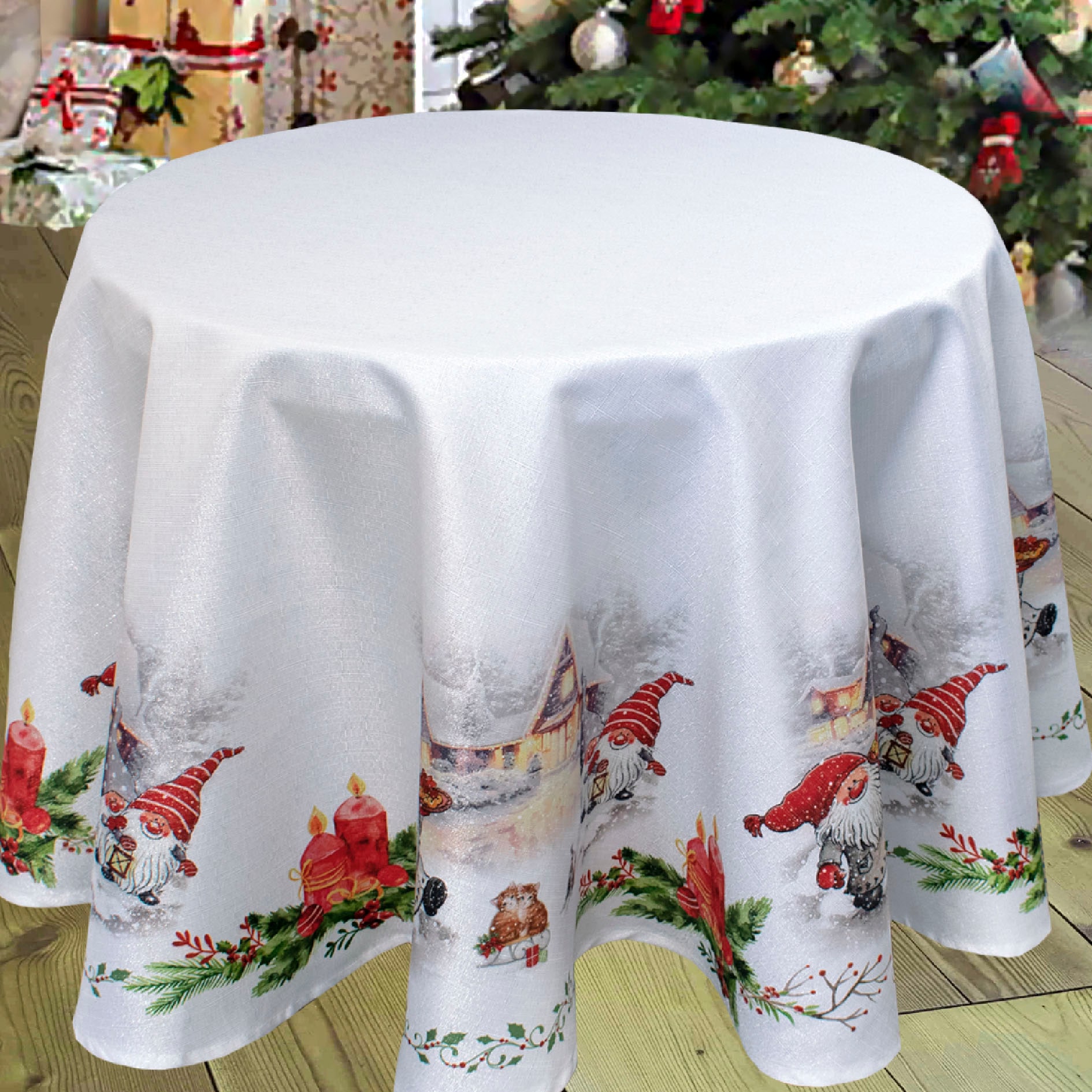 Delindo Lifestyle Tischdecke »Weihnachtswichtel«, (1 St.), mit Digitaldruck  auf Rechnung | BAUR