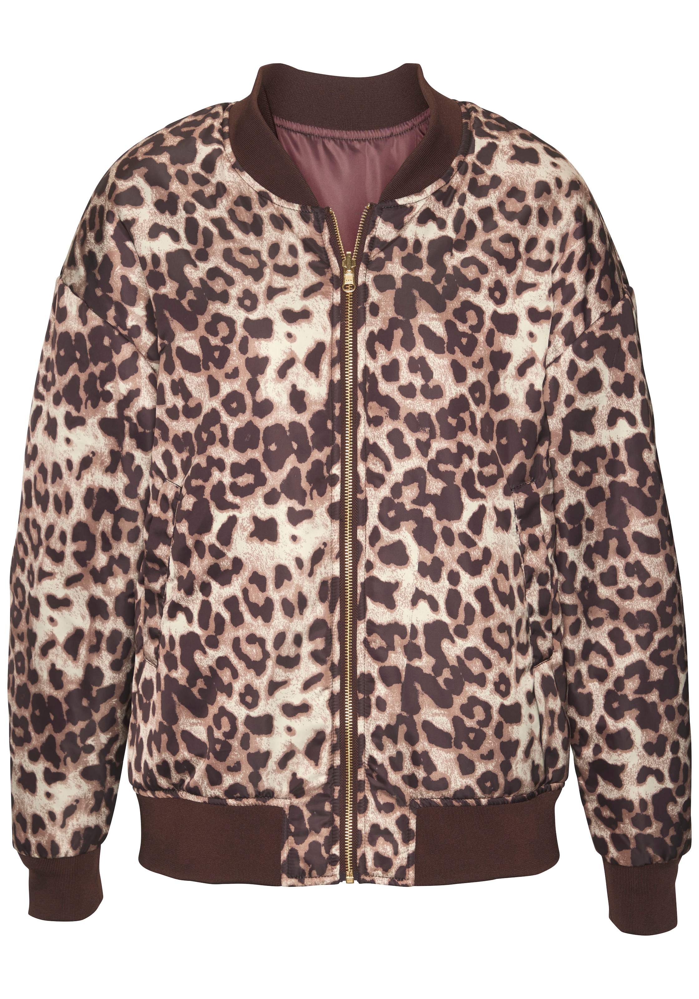 Buffalo Wendejacke, mit Uni/Leoprint, Bomberjacke, modisch