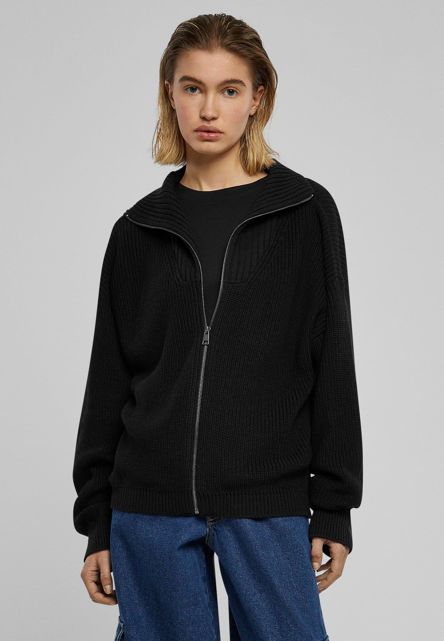 URBAN CLASSICS Strickjacke »Urban Classics Damen Ladies Knitted Zip Cardigan«