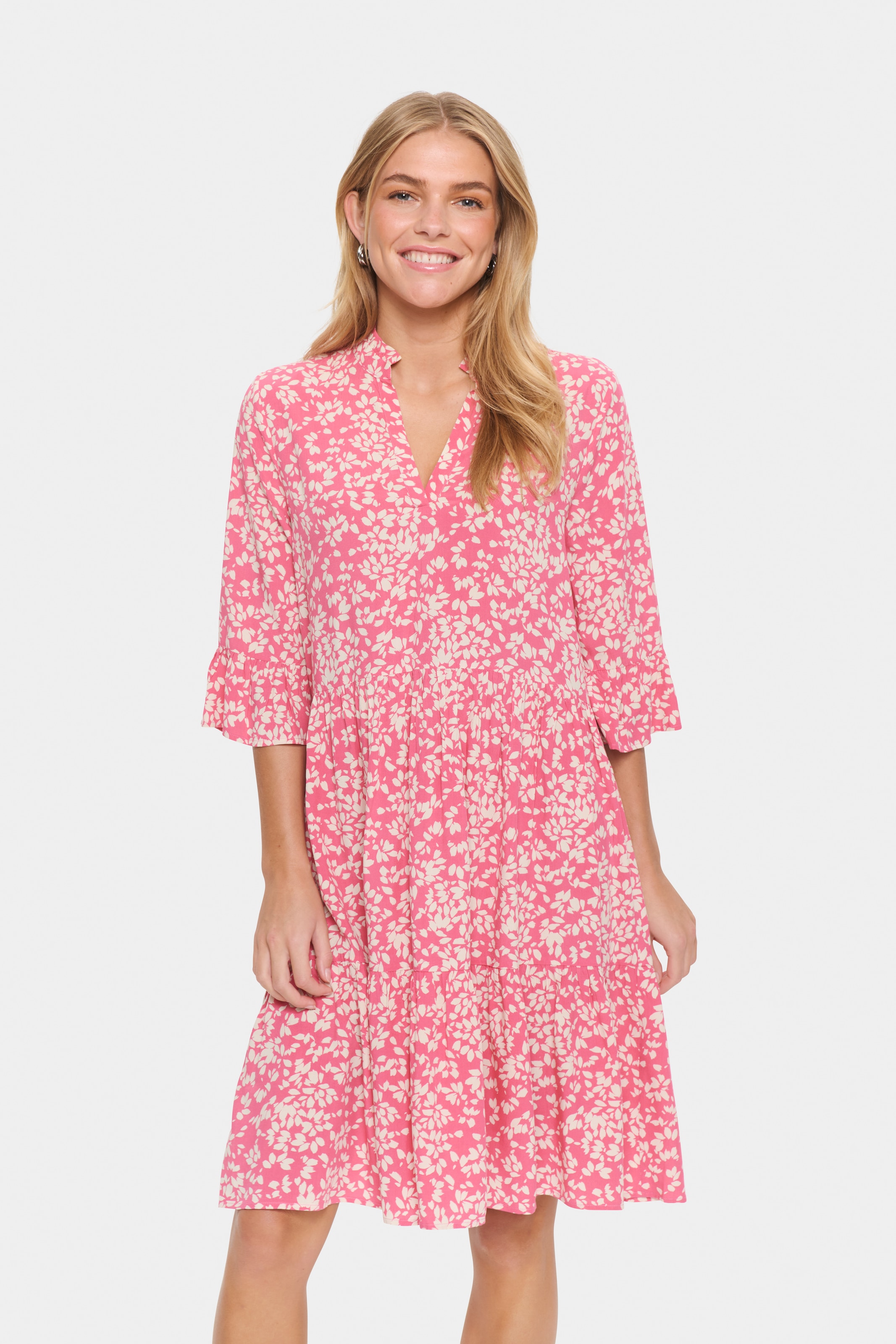 Saint Tropez Blusenkleid "EdaSZ Dress" Sommerkleid, Tunikakleid mit Volant günstig online kaufen