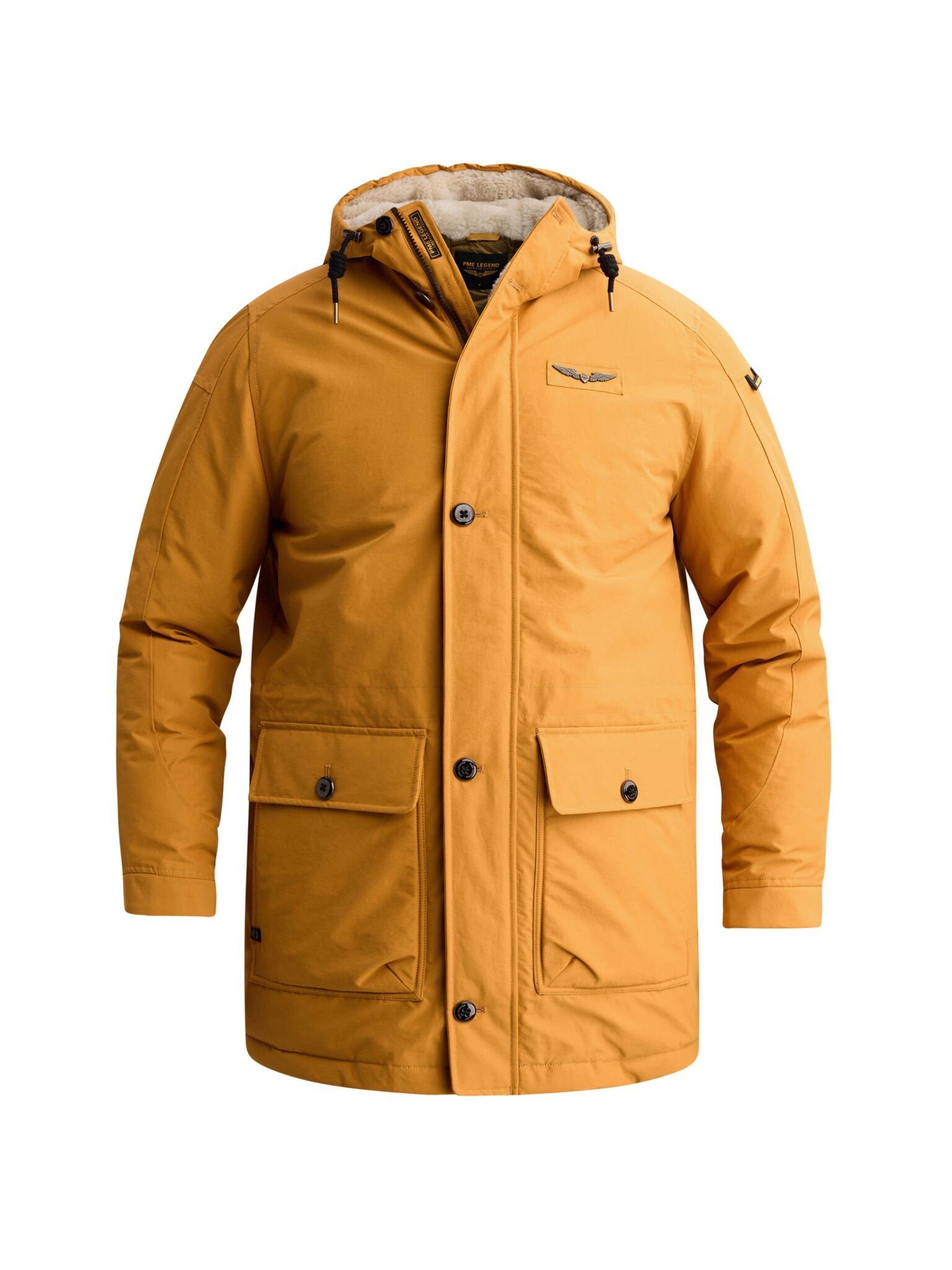 PME LEGEND Langjacke mit Kapuze Aufgesetzte Taschen mit seitlichem Eingriff