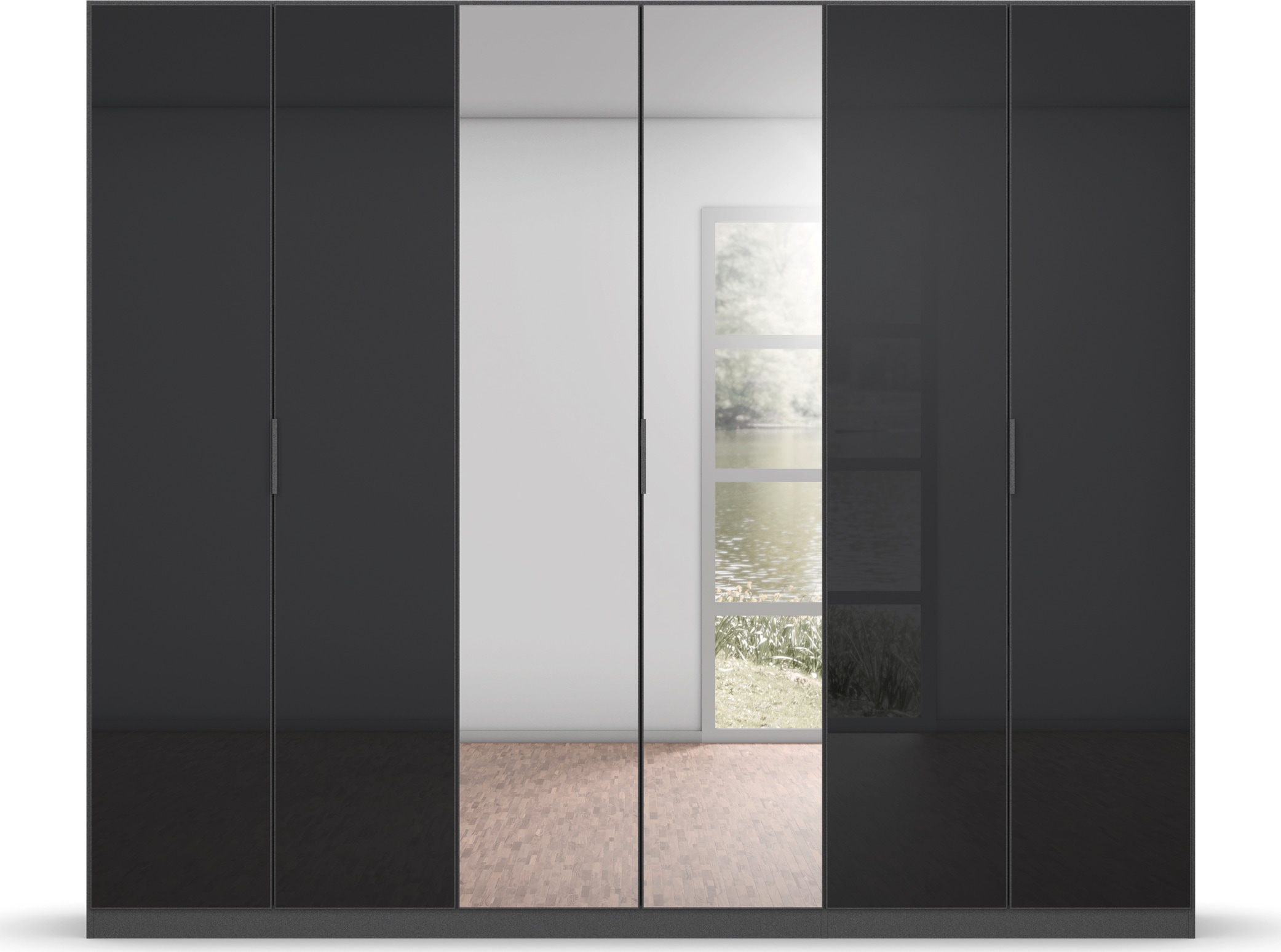 rauch Drehtürenschrank »Kleiderschrank Schrank Garderobe KOLUNA mit Glastüren und Spiegel«, inkl. 2 Innenschubladen sowie extra Einlegeböden MADE IN GERMANY