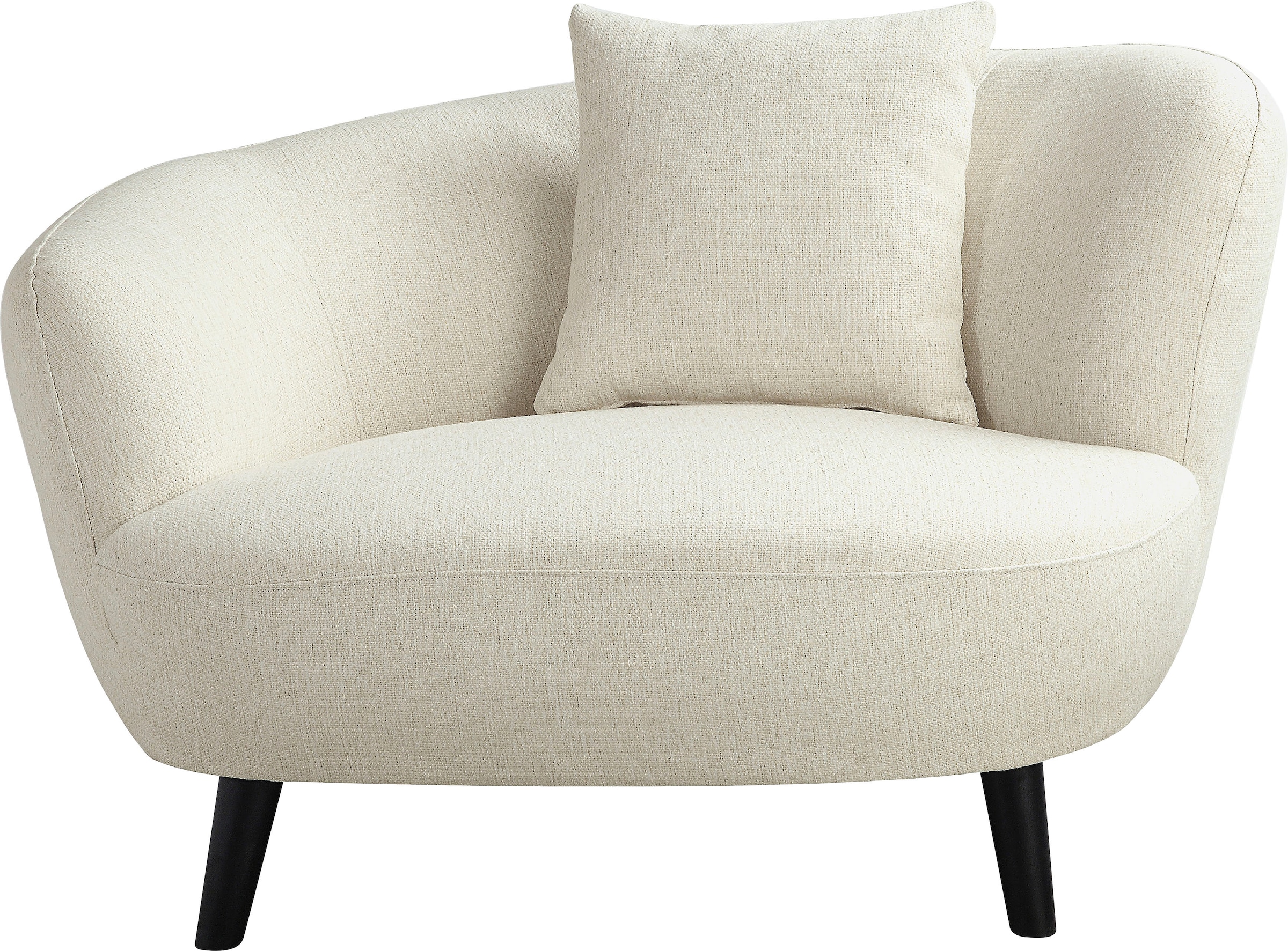 ATLANTIC home collection Loungesessel »Olivia«, XXL-Sessel, Nierenform-Sessel mit Zierkissen im Originalbezug