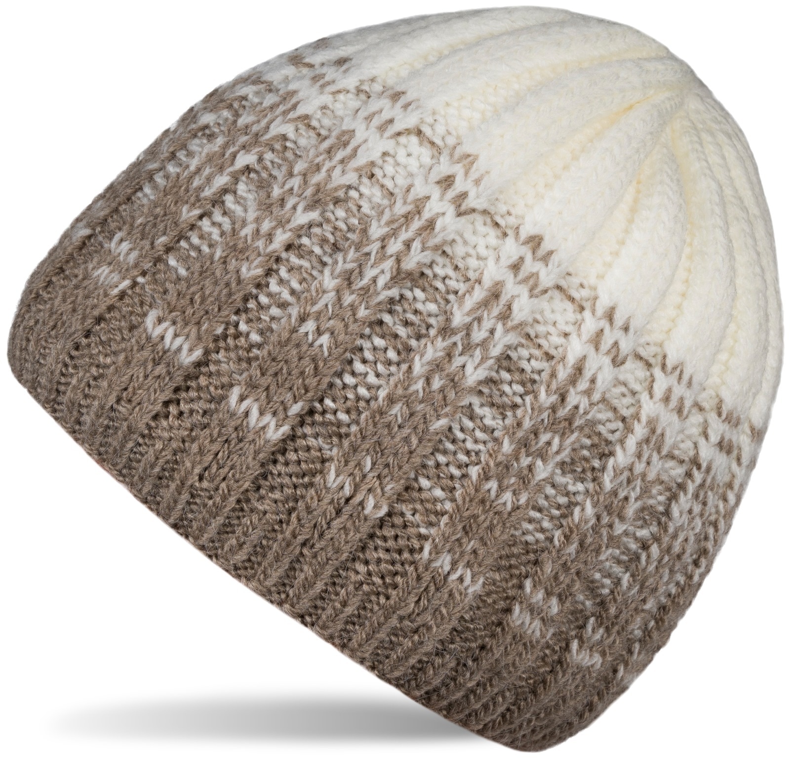 styleBREAKER Strickmütze "Strickmütze Farbverlauf mit Thermo-Fleece" 1 Stk.