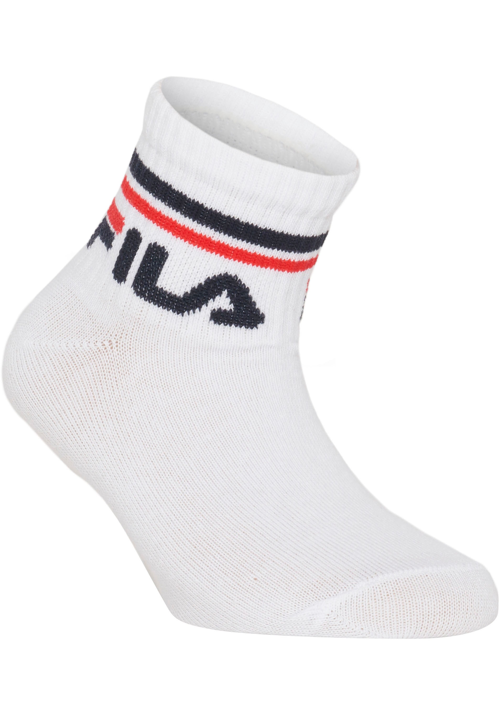 Fila Kurzsocken »JUNIOR UNISEX QUARTER PLAIN SOCKS«, (6 Paar), mit eingestricktem Logo im Bündchen, Kindersocken