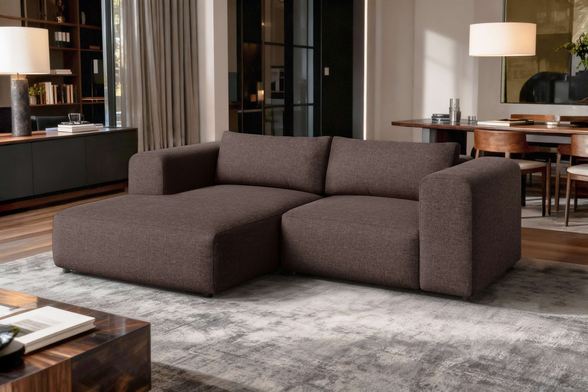 OTTO home Ecksofa »TIARRA Design-Sofa mit Ottomane recht/links bestellbar, Breite 241 cm« L-Form mit hochelastischer Schaum und Wellenunterfederung