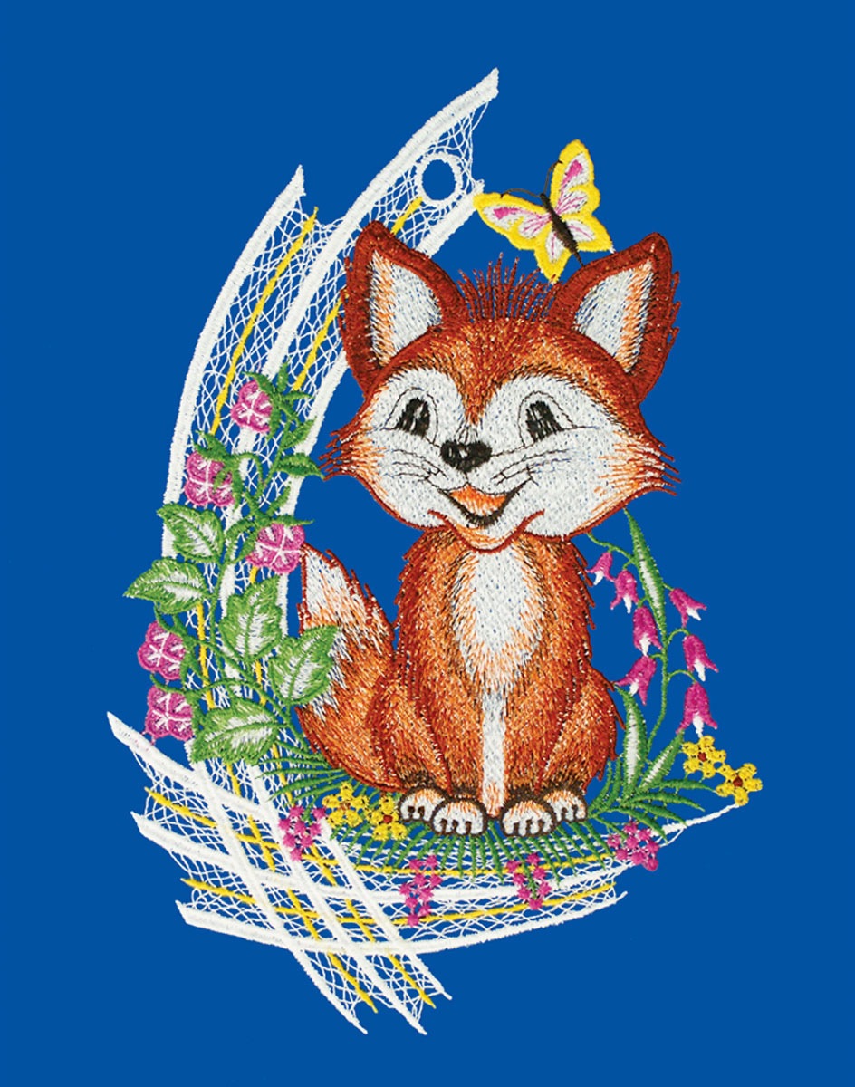 W. Reuter & Sohn - Plauener Spitze Fensterbild "Fensterbild "Lustiger Fuchs günstig online kaufen