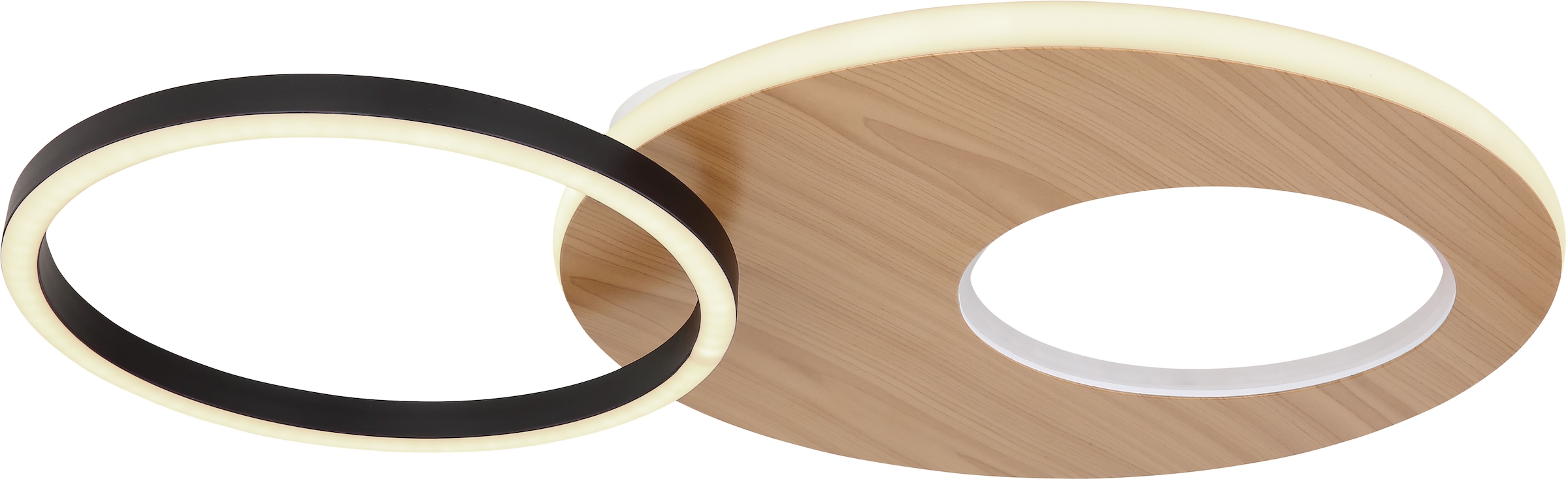 GLOBO LIGHTING LED Deckenleuchte »FORSI«, Leuchtmittel LED-Modul | LED fest integriert, Deckenlampe/Wohnzimmer/Schlafzimmer/modern/Holz