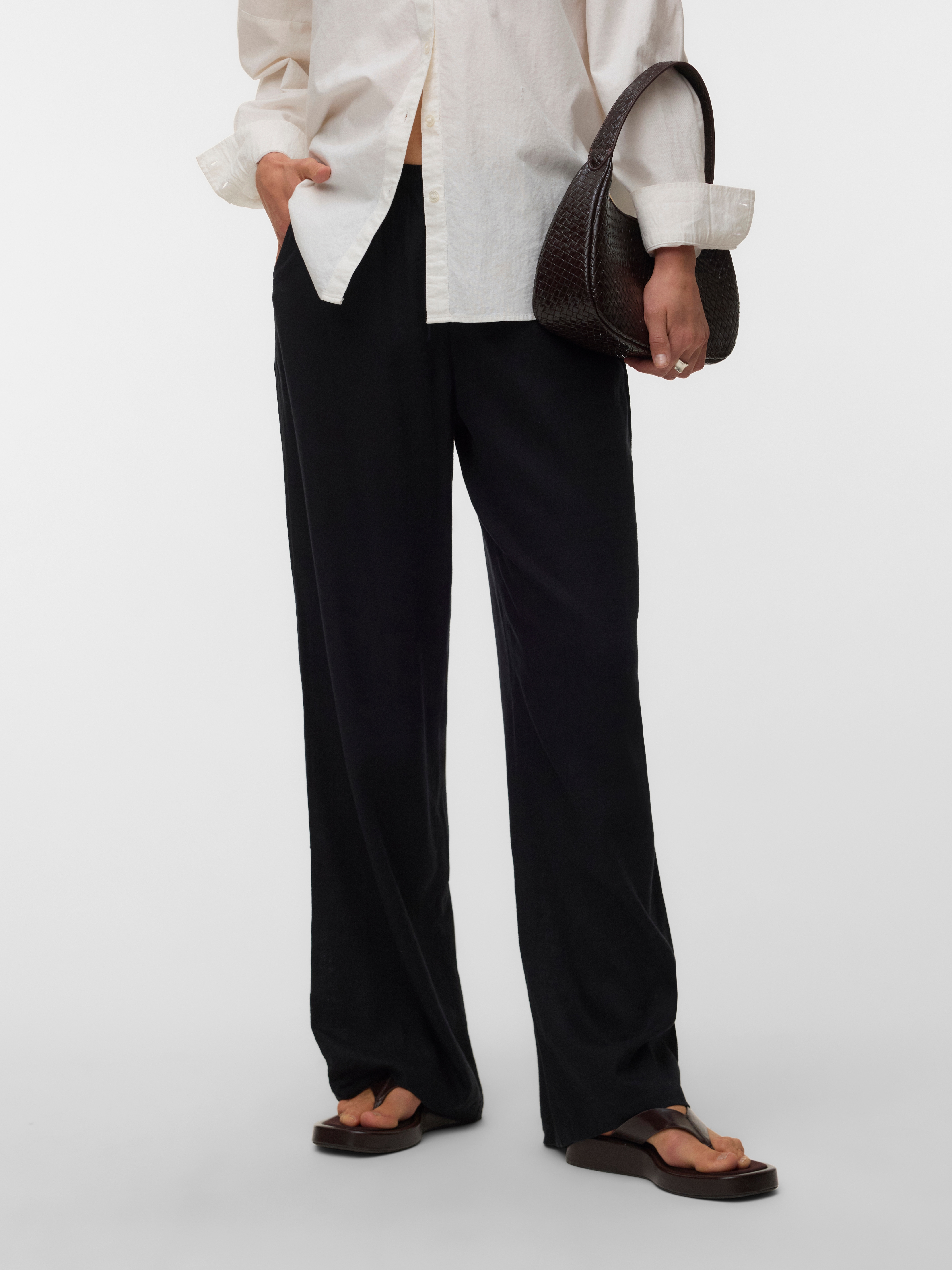 Vero Moda Schlupfhose "VMROSIE MW WIDE PANT NOOS" Viskosemischung, oversize