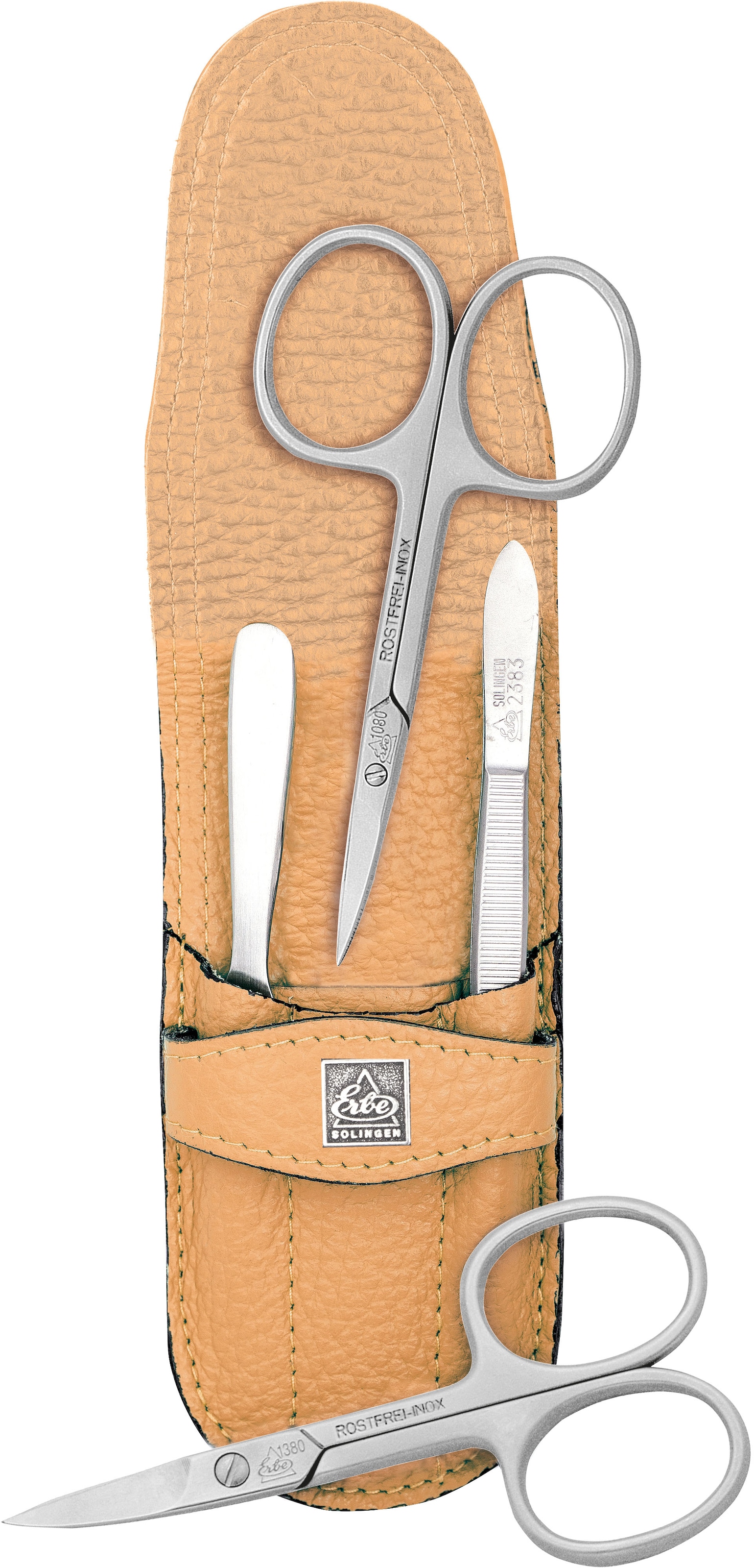 ERBE Maniküre-Etui "ERBE Maniküre Set Steck-Etui Serie "Piemont", schwarz, 4-tlg., Inox", B/H/T: 50mm x 110mm x 20mm, orange, B:50mm H:110mm T:20mm,