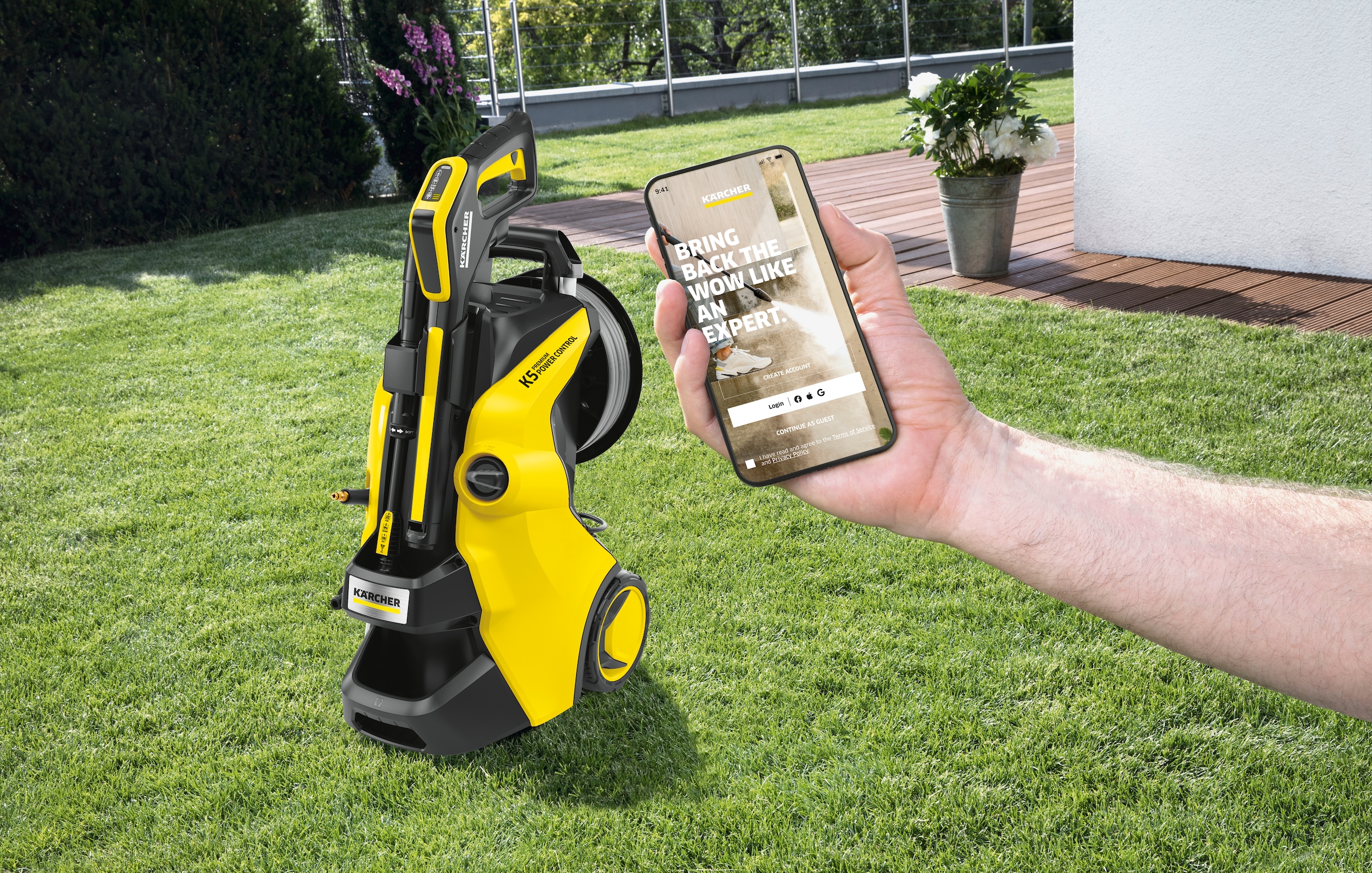 KÄRCHER Hochdruckreiniger »K 5 Premium Power Control Flex«, PremiumFlex-Schlauch, inkl. Schlauchtrommel